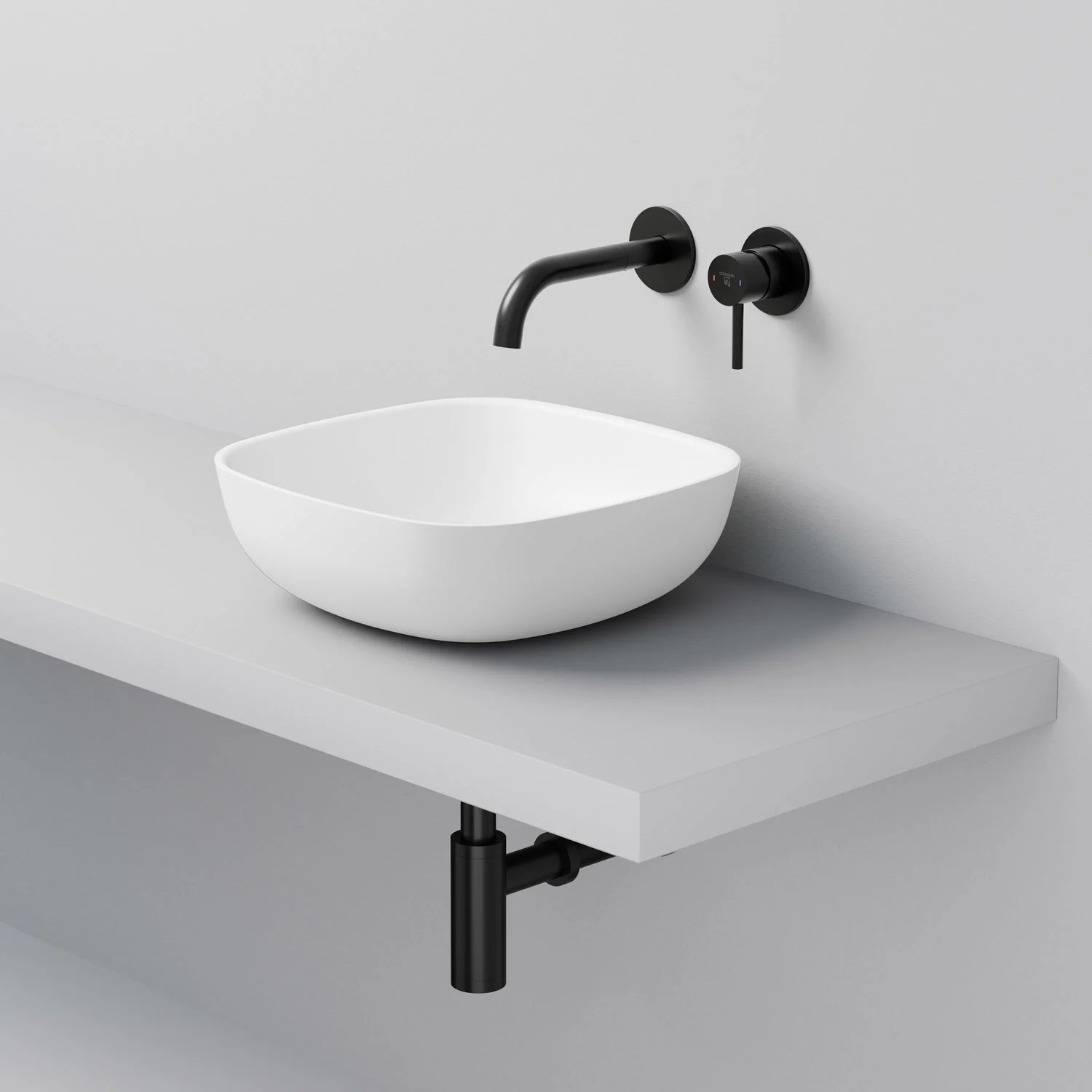 Steinberg Serie 440 Aufsatzschale quadratisch aus Mineo Stone 40 x 40 cm