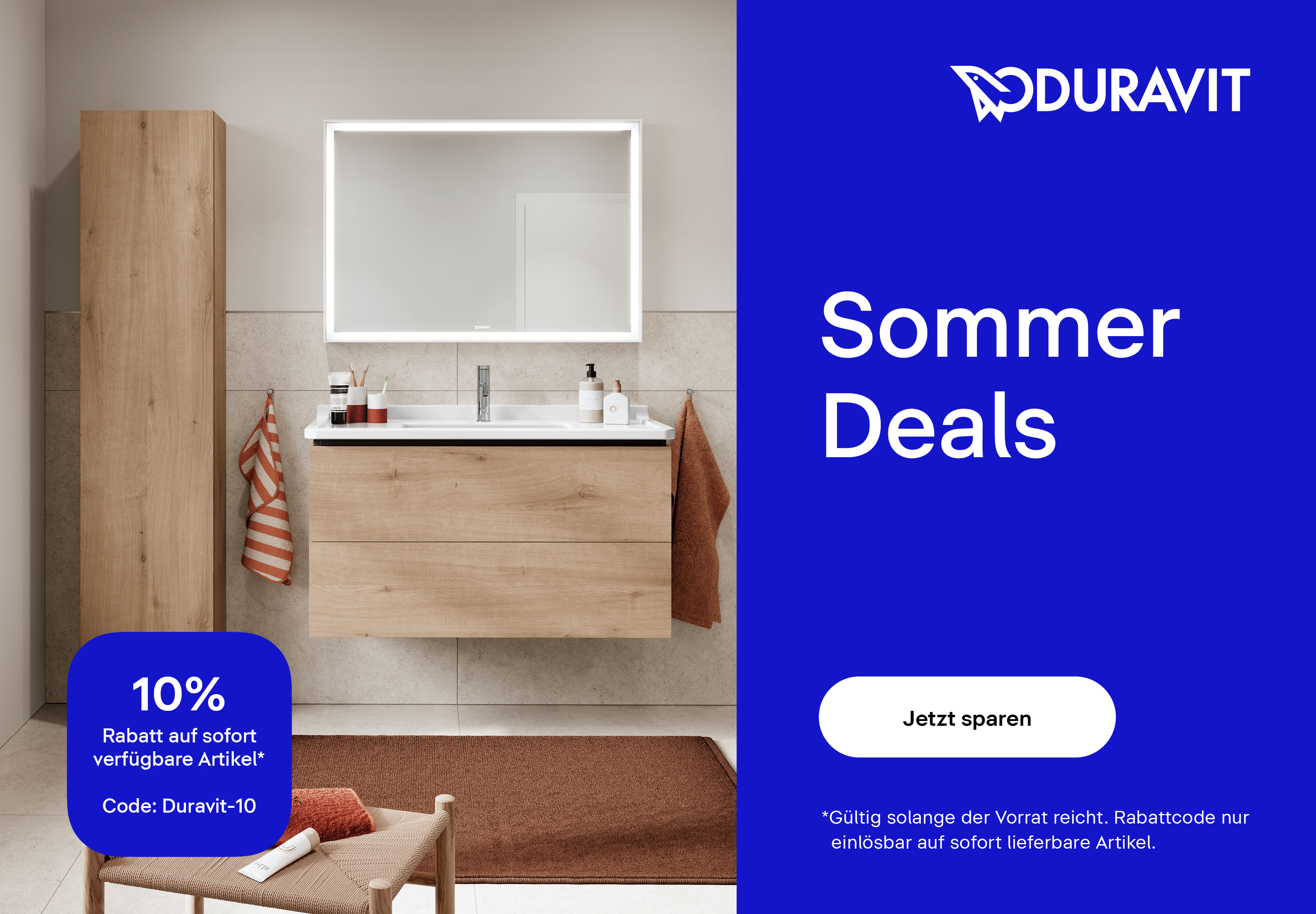 Sommer Deals bei Duravit - mit dem Code Duravit-10 10% auf alle Duravit Proukte