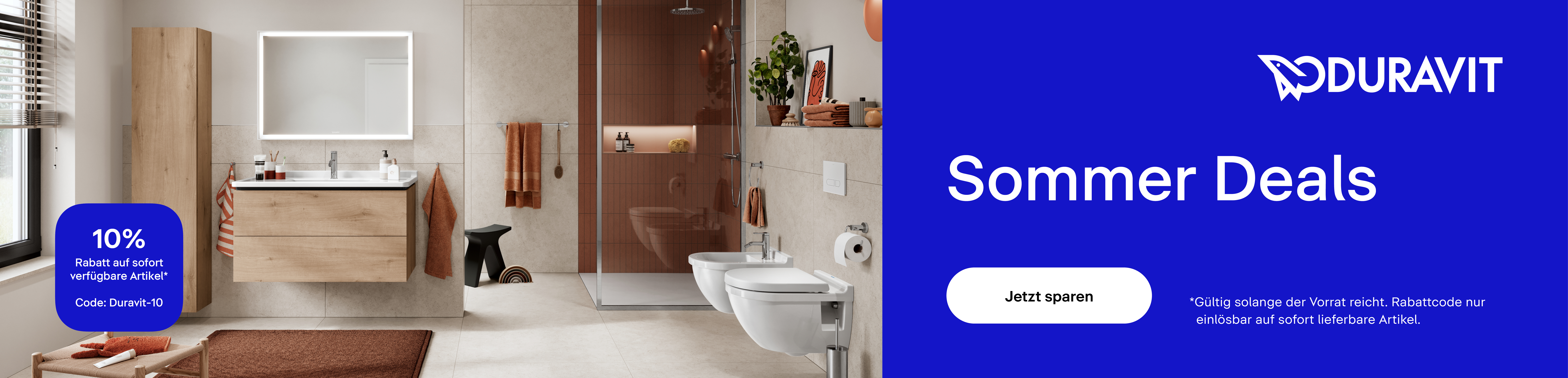 Sommer Deals bei Duravit - mit dem Code Duravit-10 10% auf alle Duravit Proukte