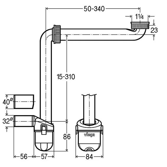 Viega Raumspar-Geruchverschluss AP Bild 2