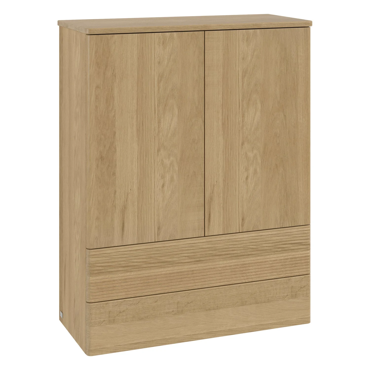 Villeroy & Boch Antao Highboard 81,4 x 103,9 cm, 2 Türen, Fronten mit Struktur, mit LED-Licht
