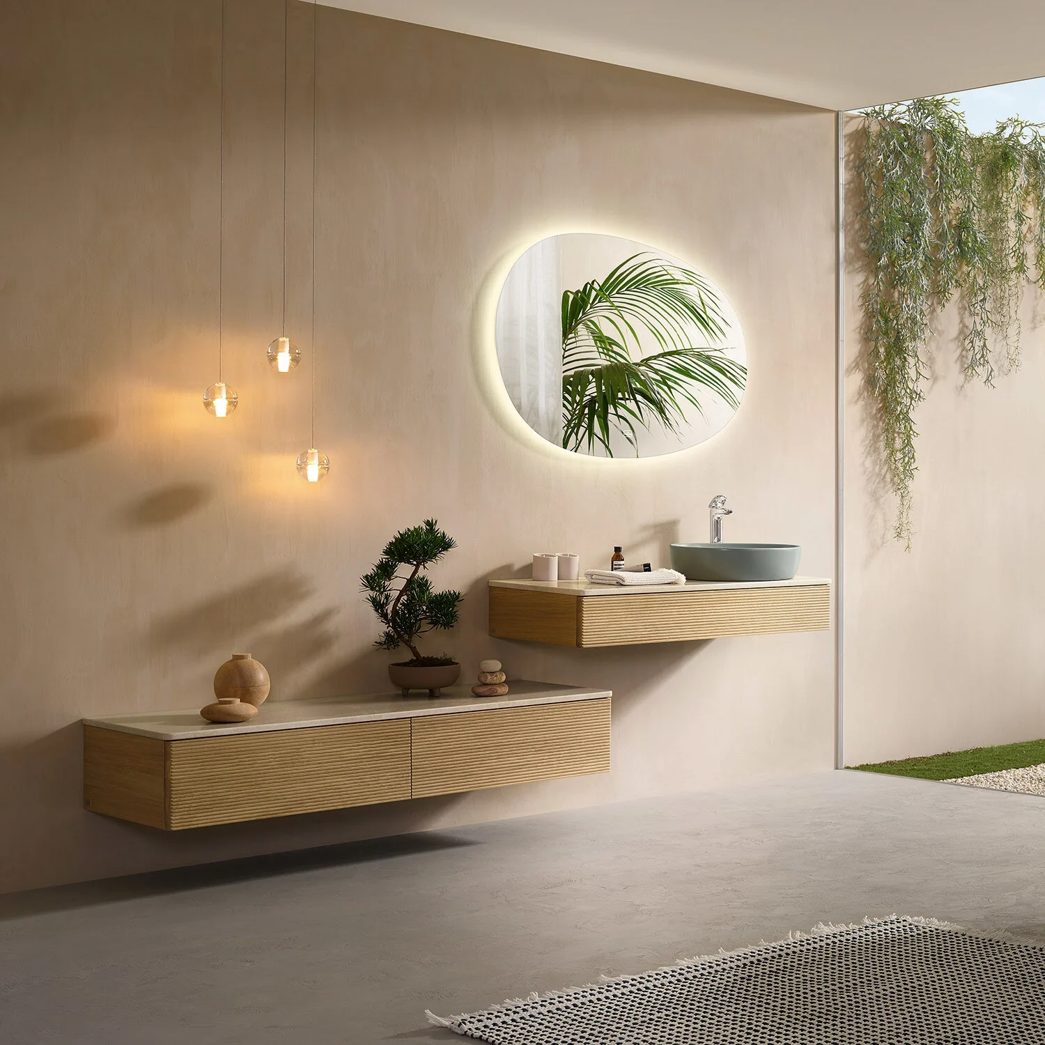 Nowoczesna łazienka z wiszącą umywalką, Villeroy & Boch