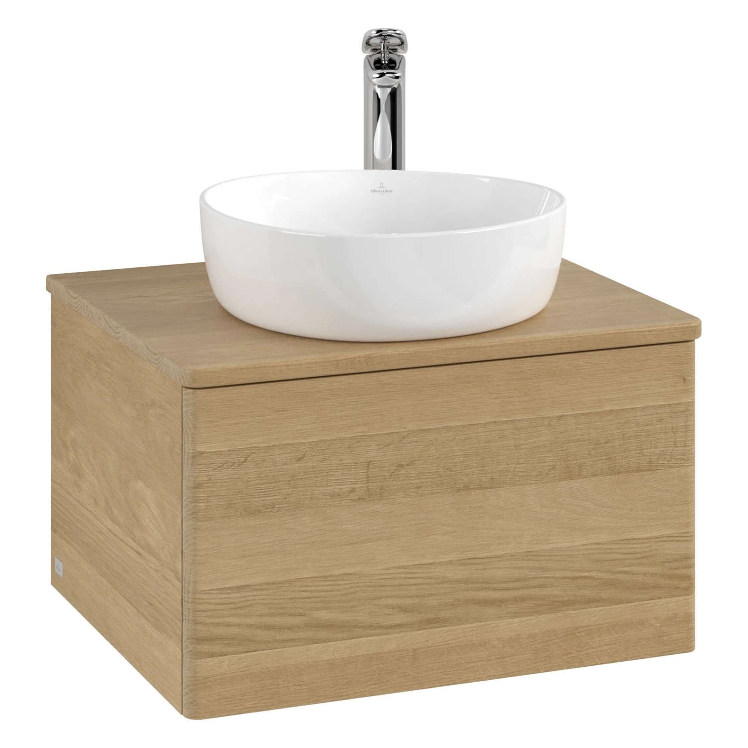 Umywalka w wyglądzie drewna, widok z przodu, Villeroy & Boch