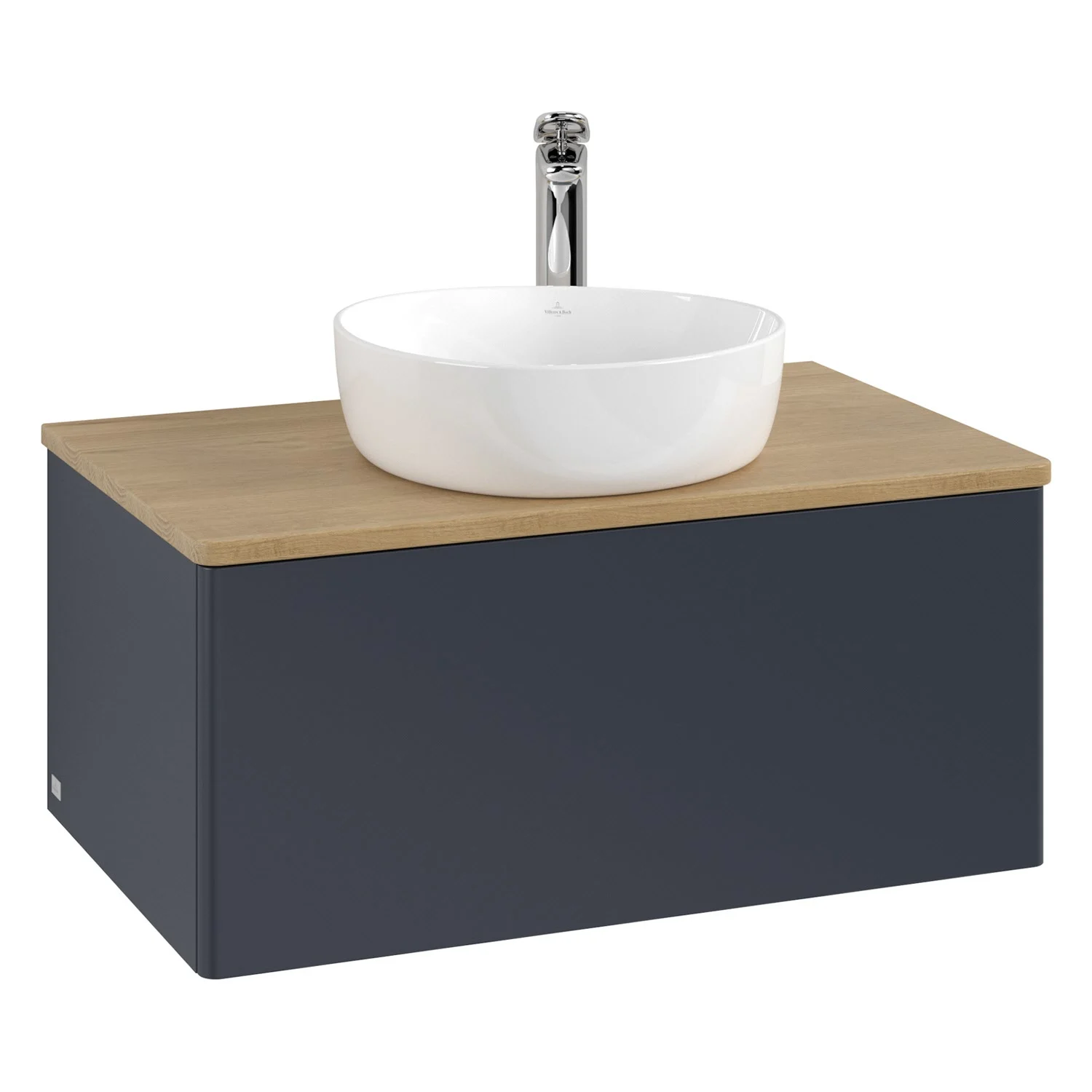 Ciemnoniebieska umywalka z okrągłą umywalką, Villeroy & Boch