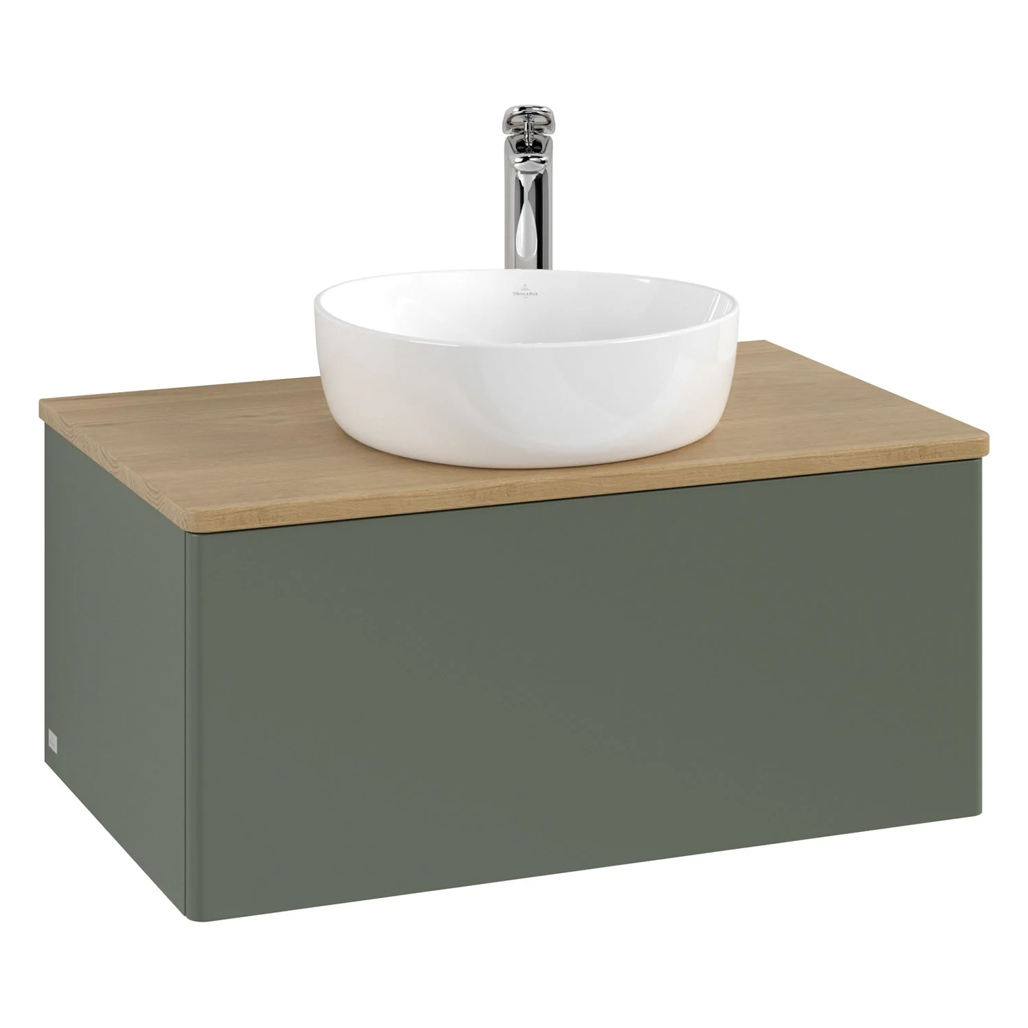 Zielona umywalka z okrągłą umywalką, Villeroy & Boch
