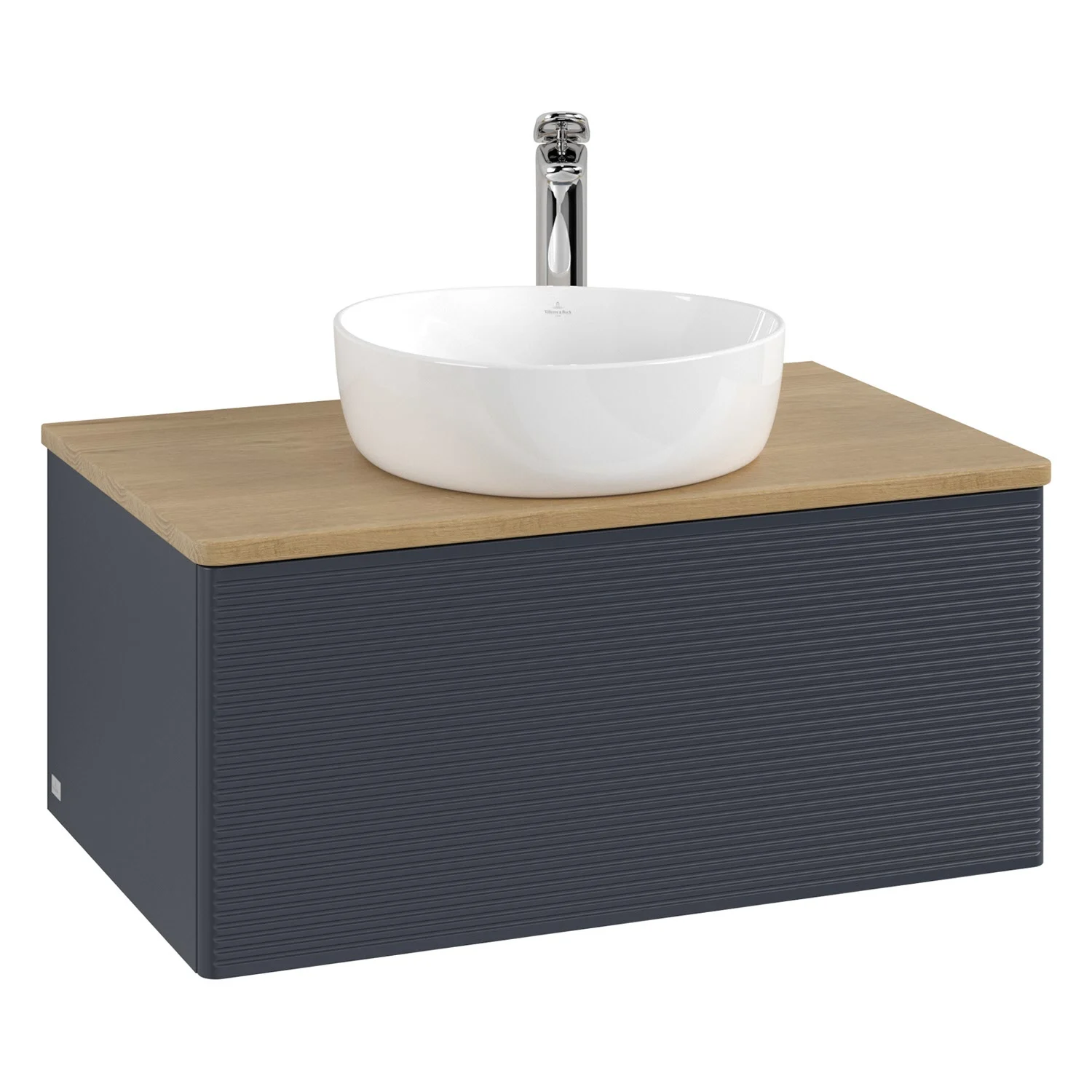 Ciemnoniebieska umywalka z białą misą, Villeroy & Boch