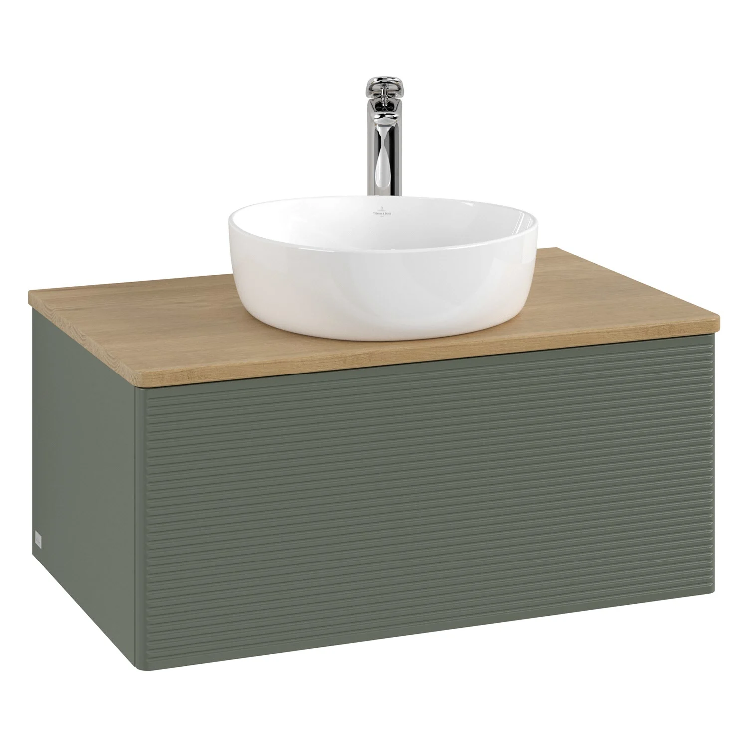 Szara umywalka z białą misą, Villeroy & Boch
