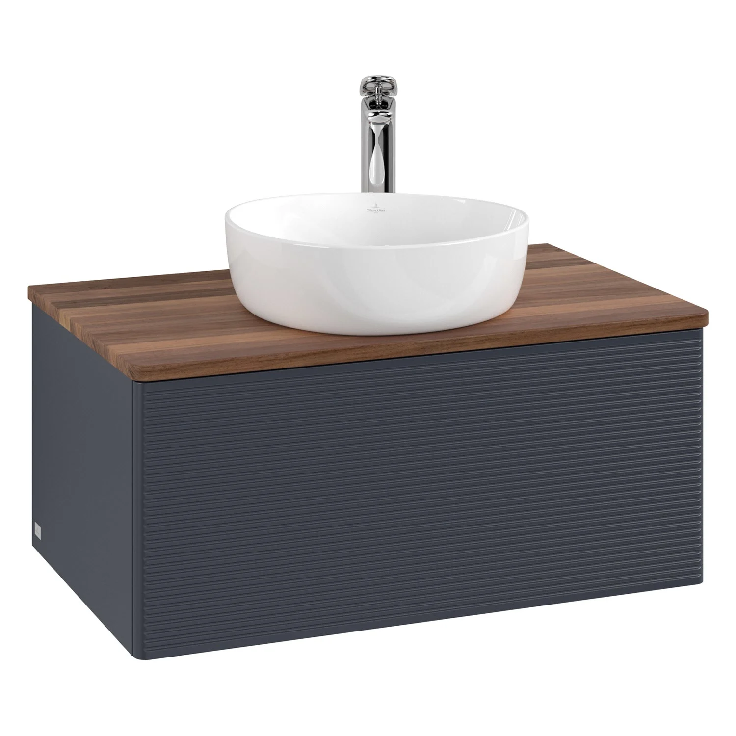 Umywalka z białą misą i ciemnoniebieską powierzchnią, Villeroy & Boch