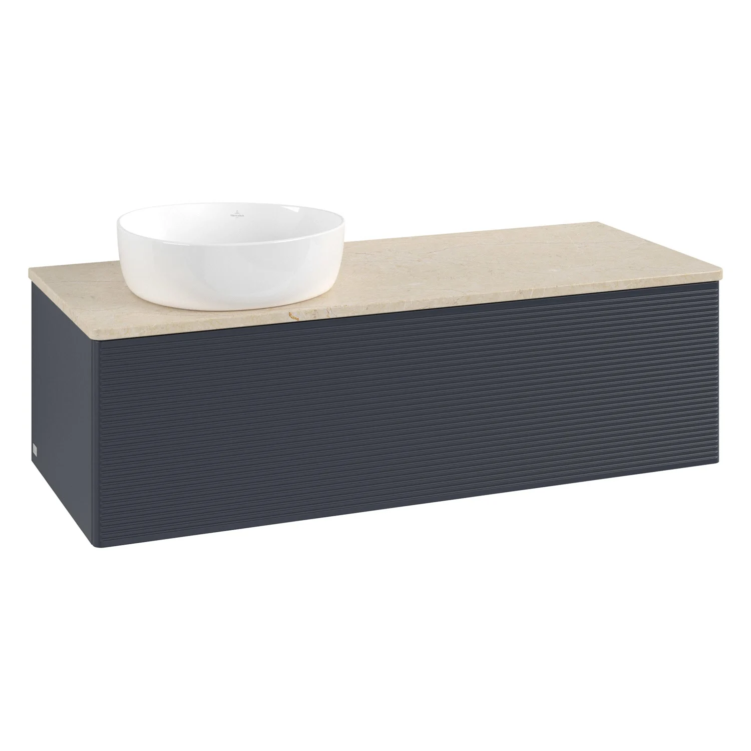Ciemnoniebieska umywalka z białą umywalką, Villeroy & Boch
