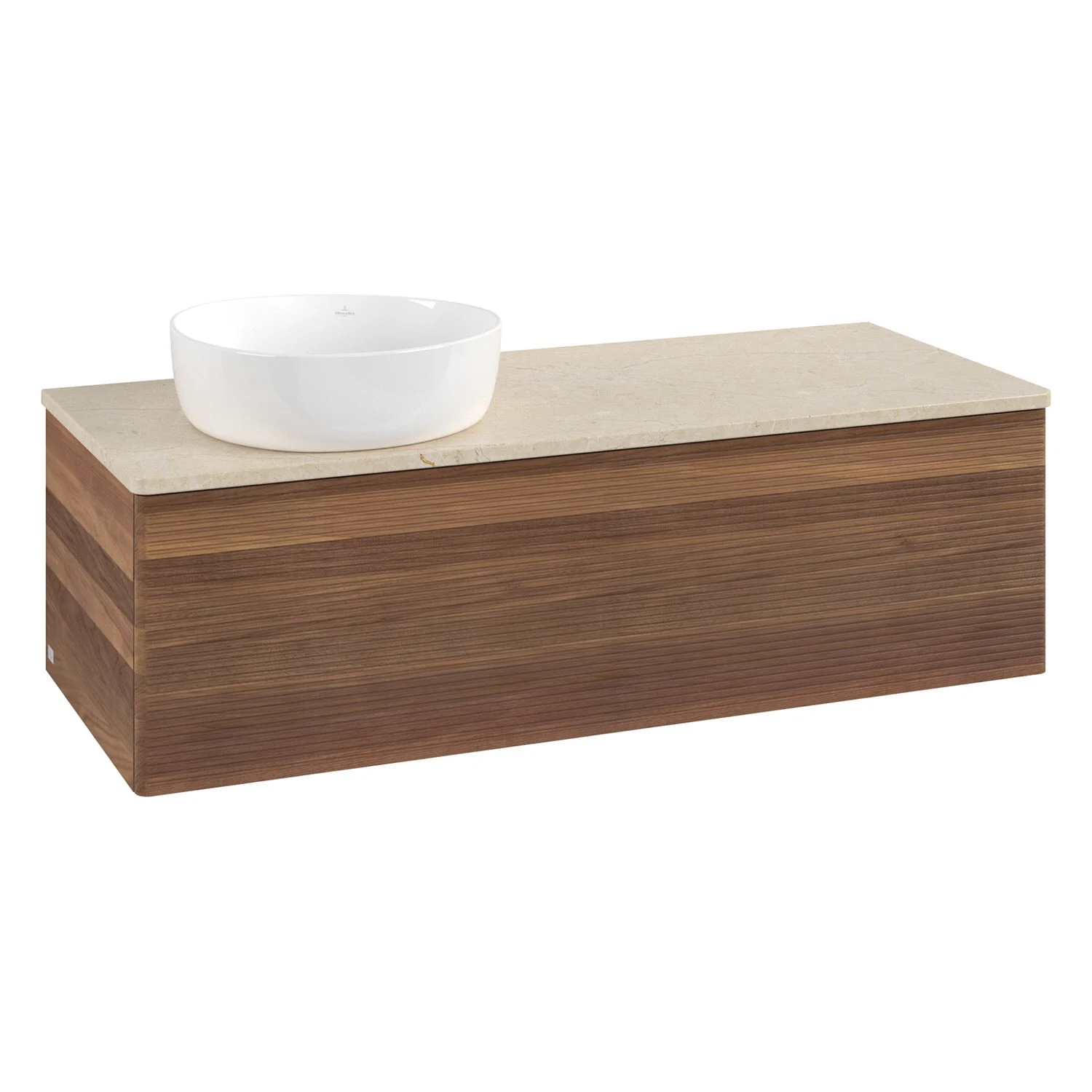 Umywalka w drewnianym wyglądzie z białą umywalką, Villeroy & Boch