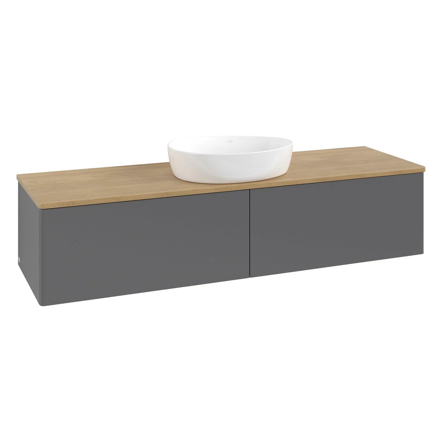Szara umywalka z białą umywalką, Villeroy & Boch