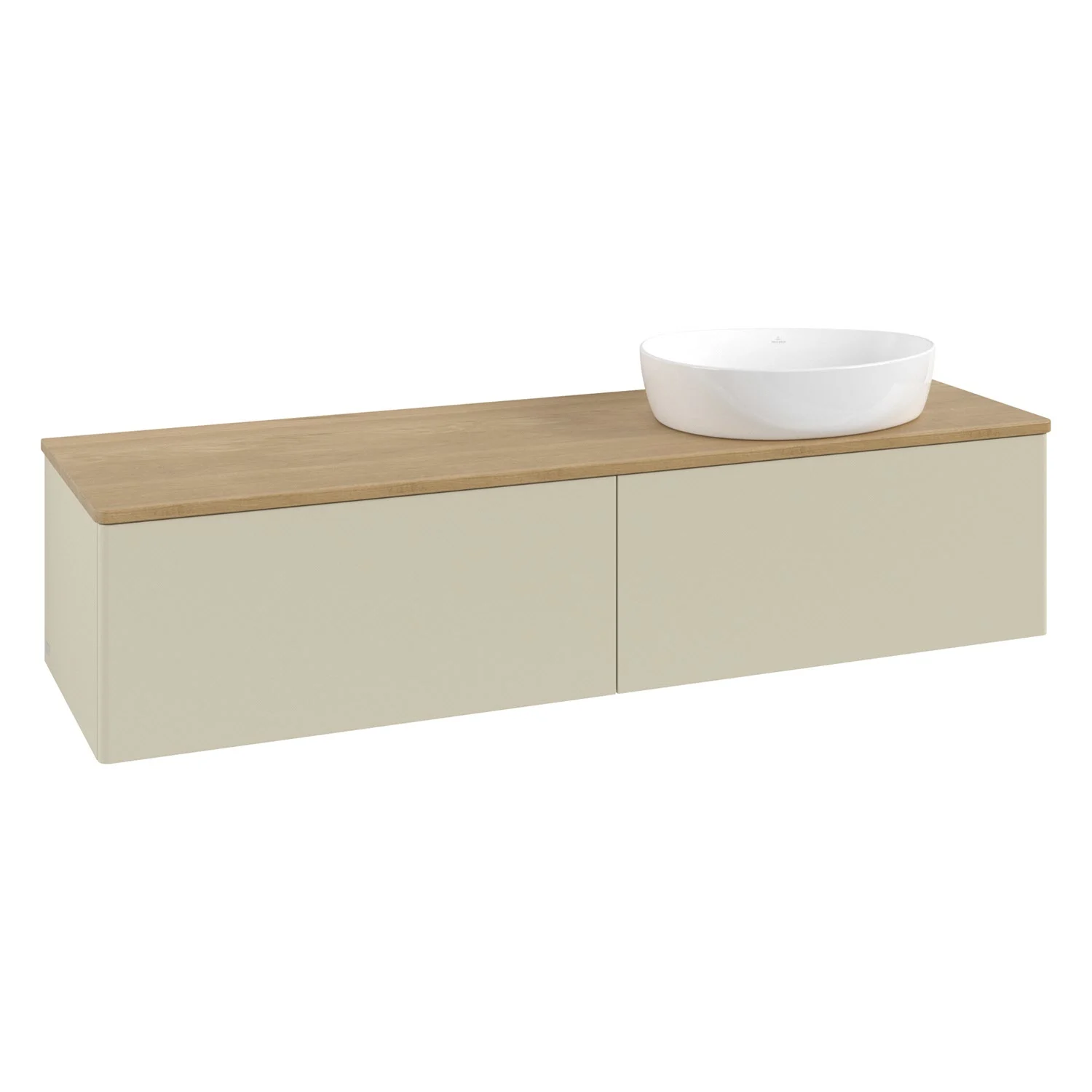 Beżowa umywalka z białą umywalką, Villeroy & Boch