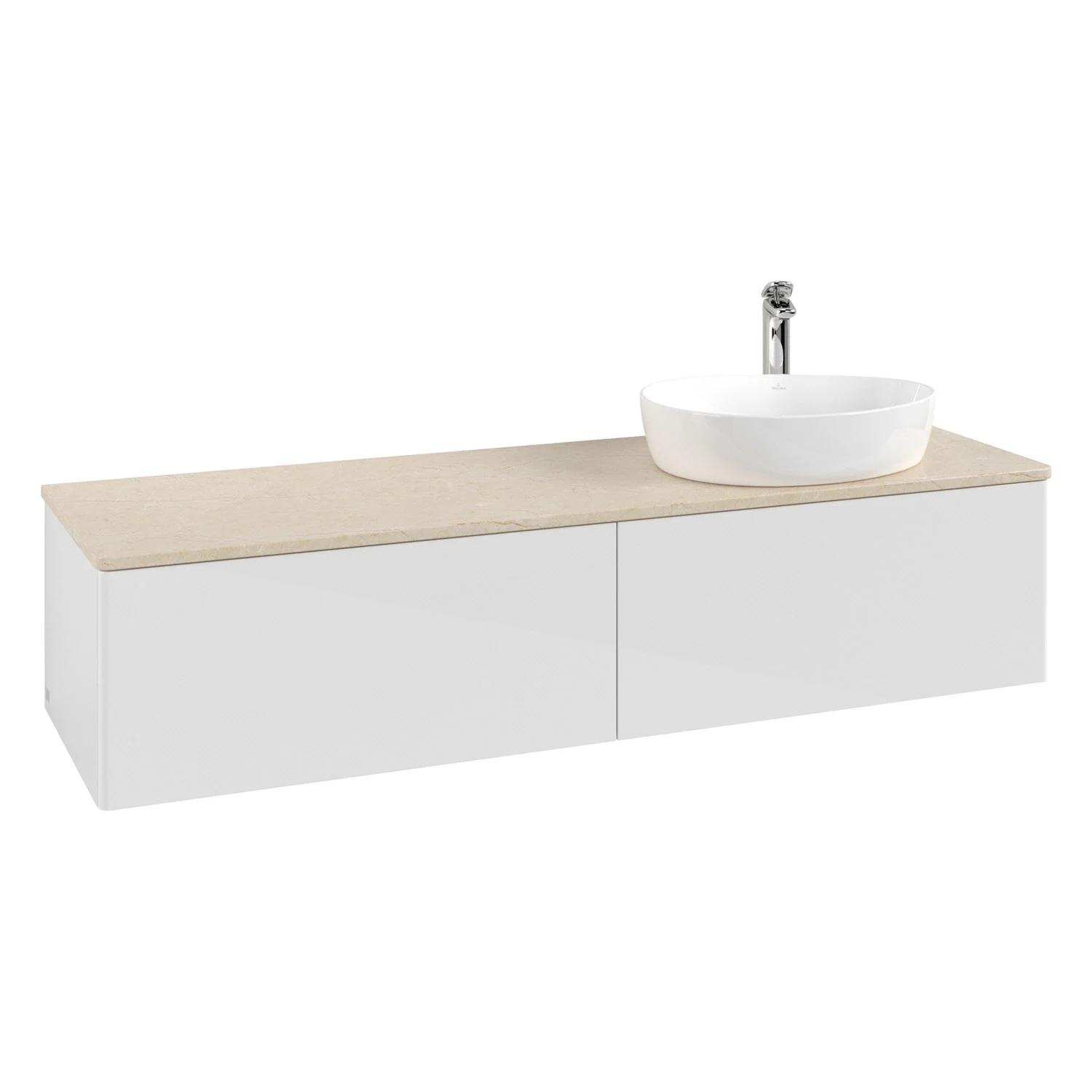 Umywalka w białym kolorze z beżową umywalką, Villeroy & Boch