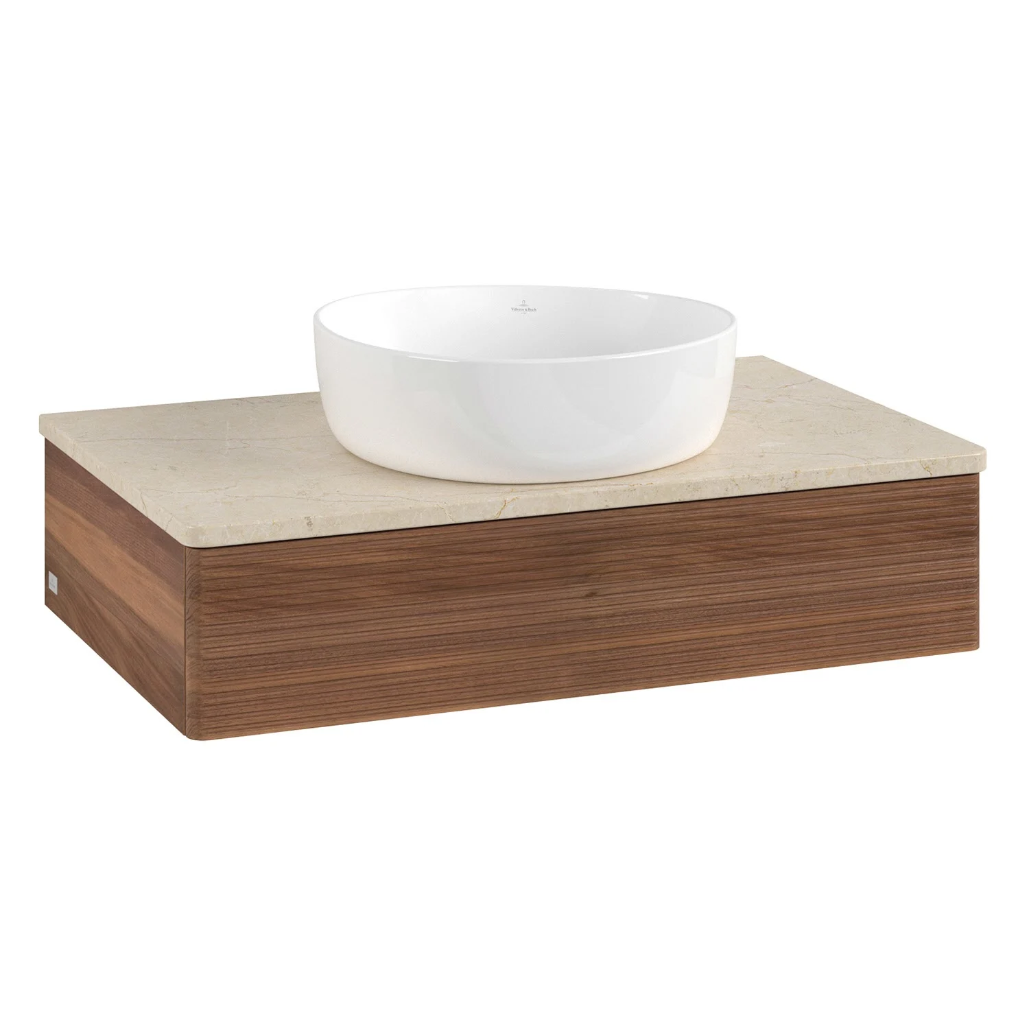 Villeroy & Boch Antao Waschbeckenunterschrank, 80 x 19 cm, 1 Auszug, Front mit Struktur, ohne Hahnloch
