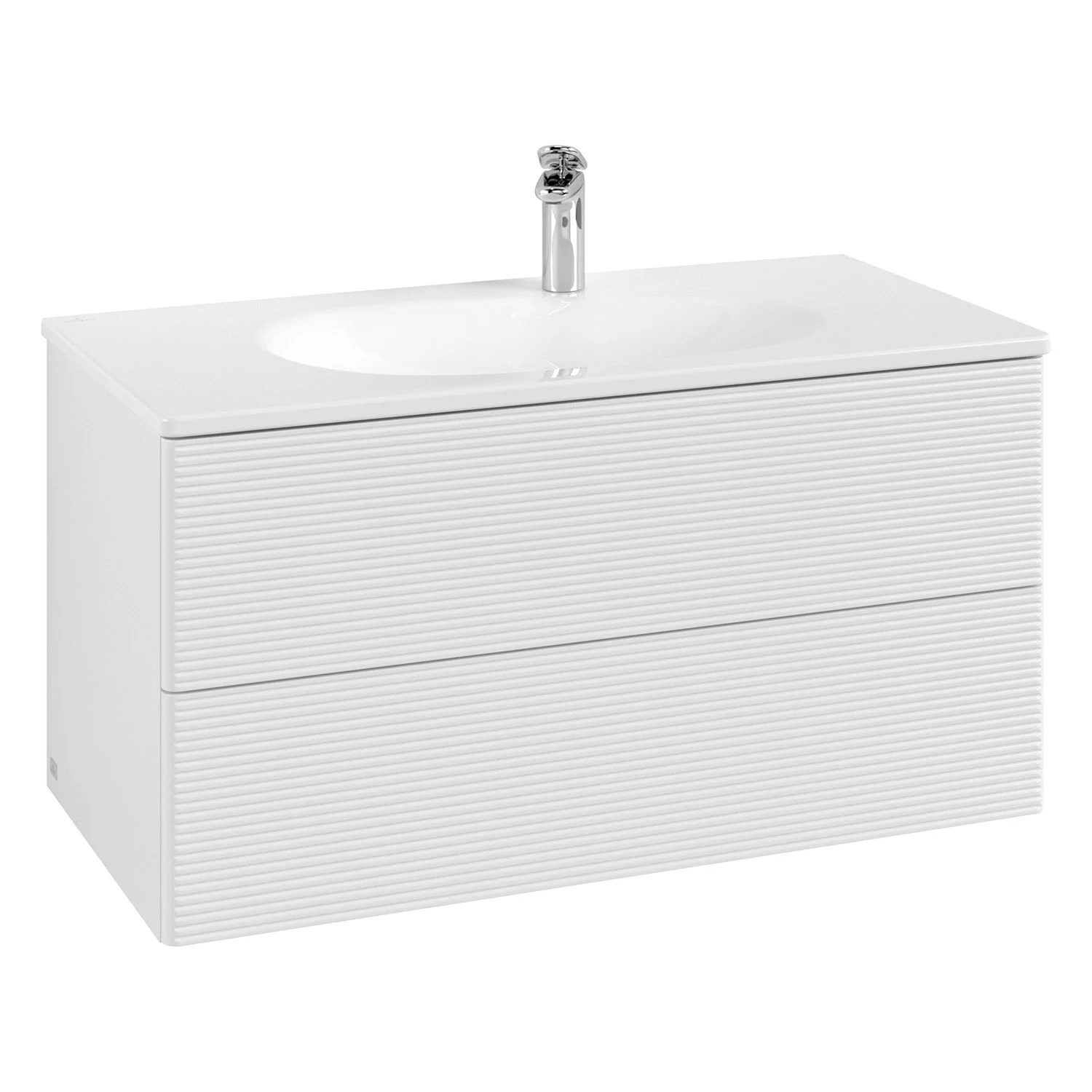 Umywalka widok z przodu, biała powierzchnia, Villeroy & Boch