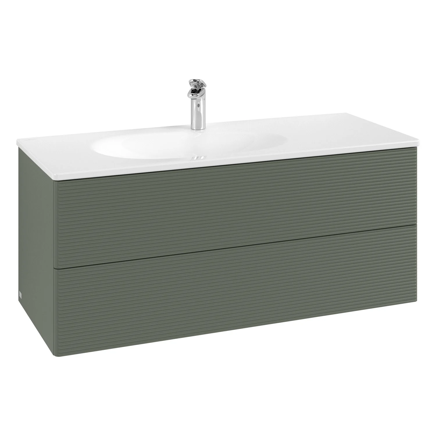 Umywalka w szaro-zielonym widok z przodu, Villeroy & Boch