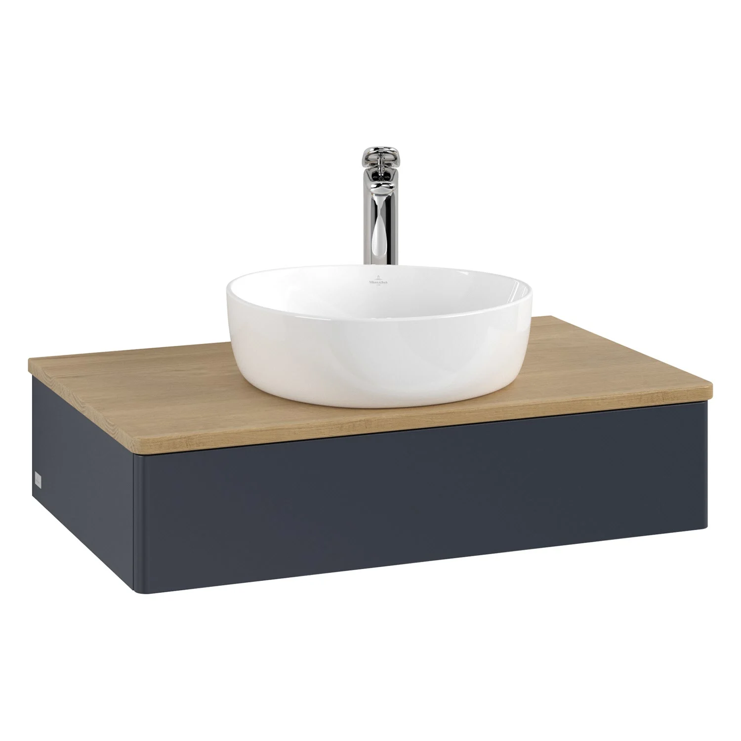 Umywalka z białą misą i ciemnoniebieską powierzchnią, Villeroy & Boch