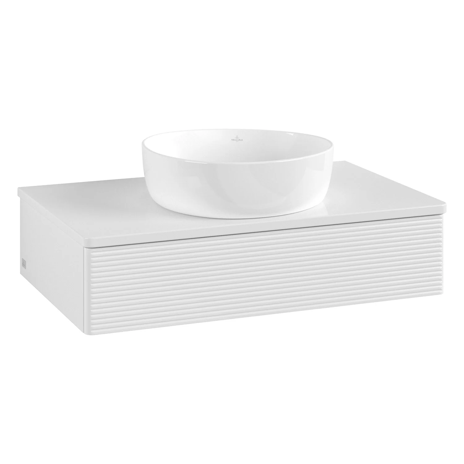 Biała umywalka z okrągłą misą nablatową, Villeroy & Boch