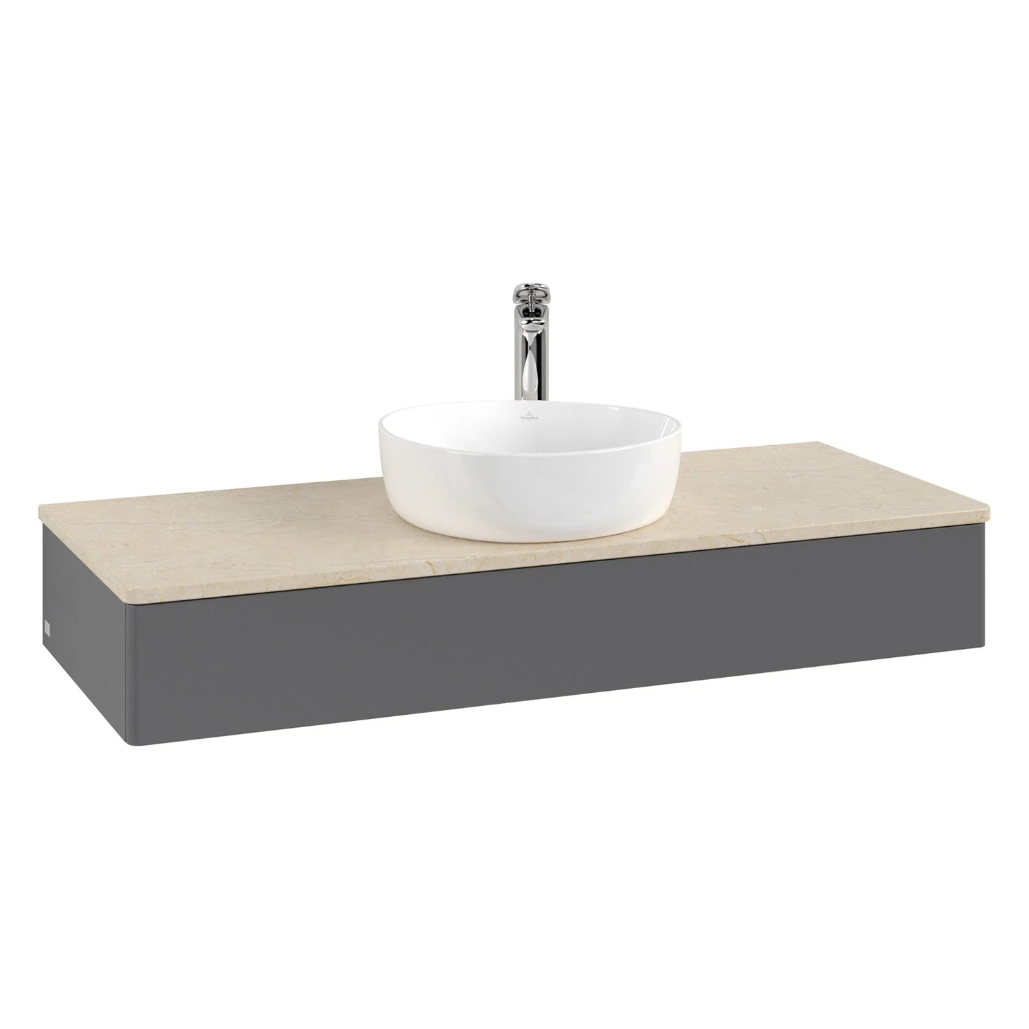 Ciemnoszara umywalka z białą umywalką, Villeroy & Boch