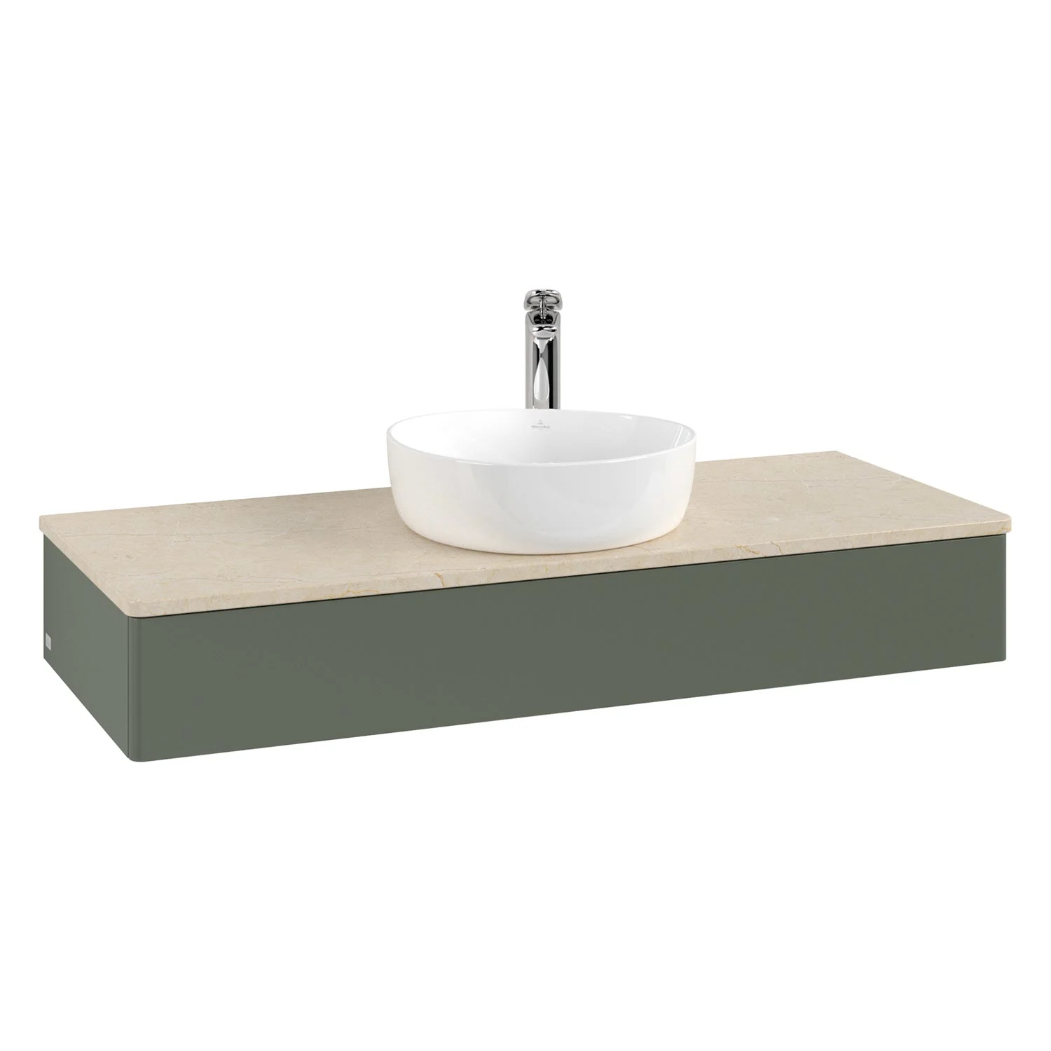 Umywalka szaro-zielona z białą umywalką, Villeroy & Boch
