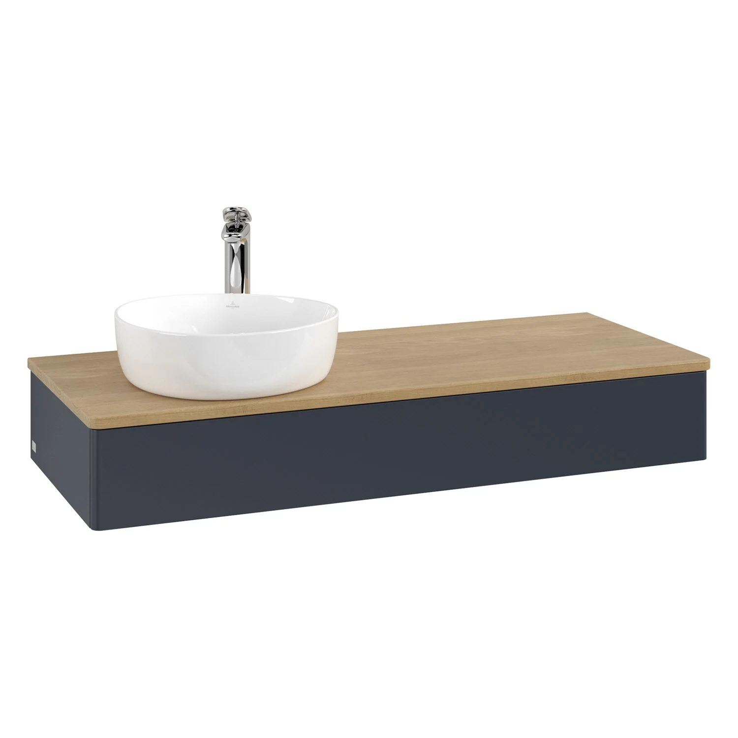 Ciemnoniebieska umywalka z białą umywalką, Villeroy & Boch