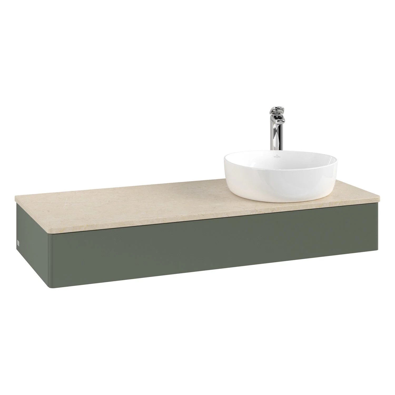 Zielona umywalka z okrągłą misą nablatową, Villeroy & Boch