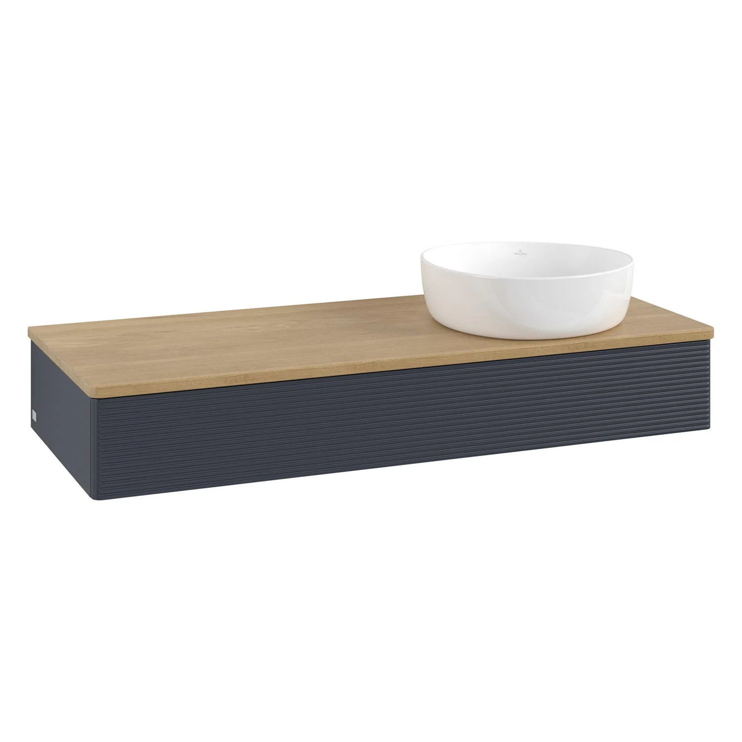 Ciemnoniebieska umywalka z białą umywalką, Villeroy & Boch