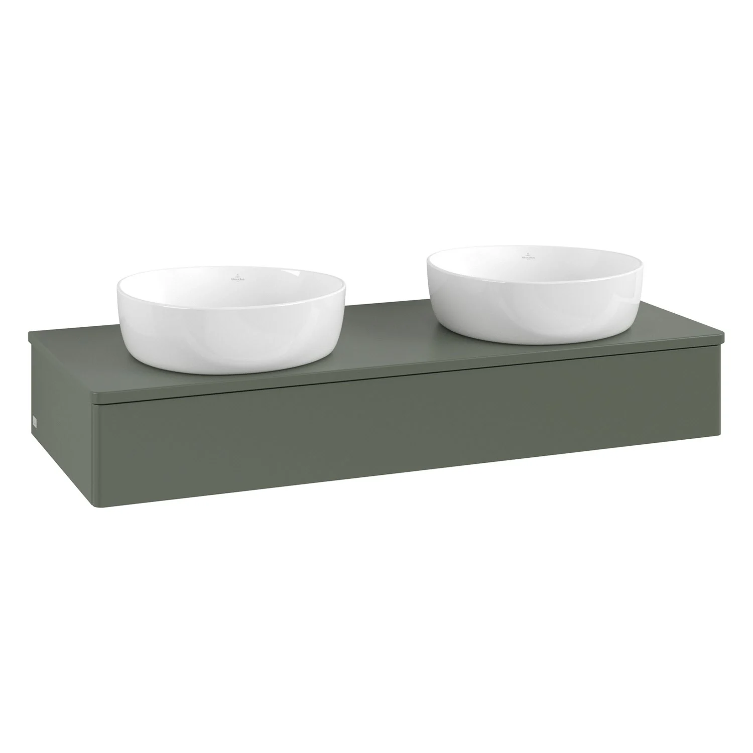 Podwójna umywalka zielona z białą misą, Villeroy & Boch