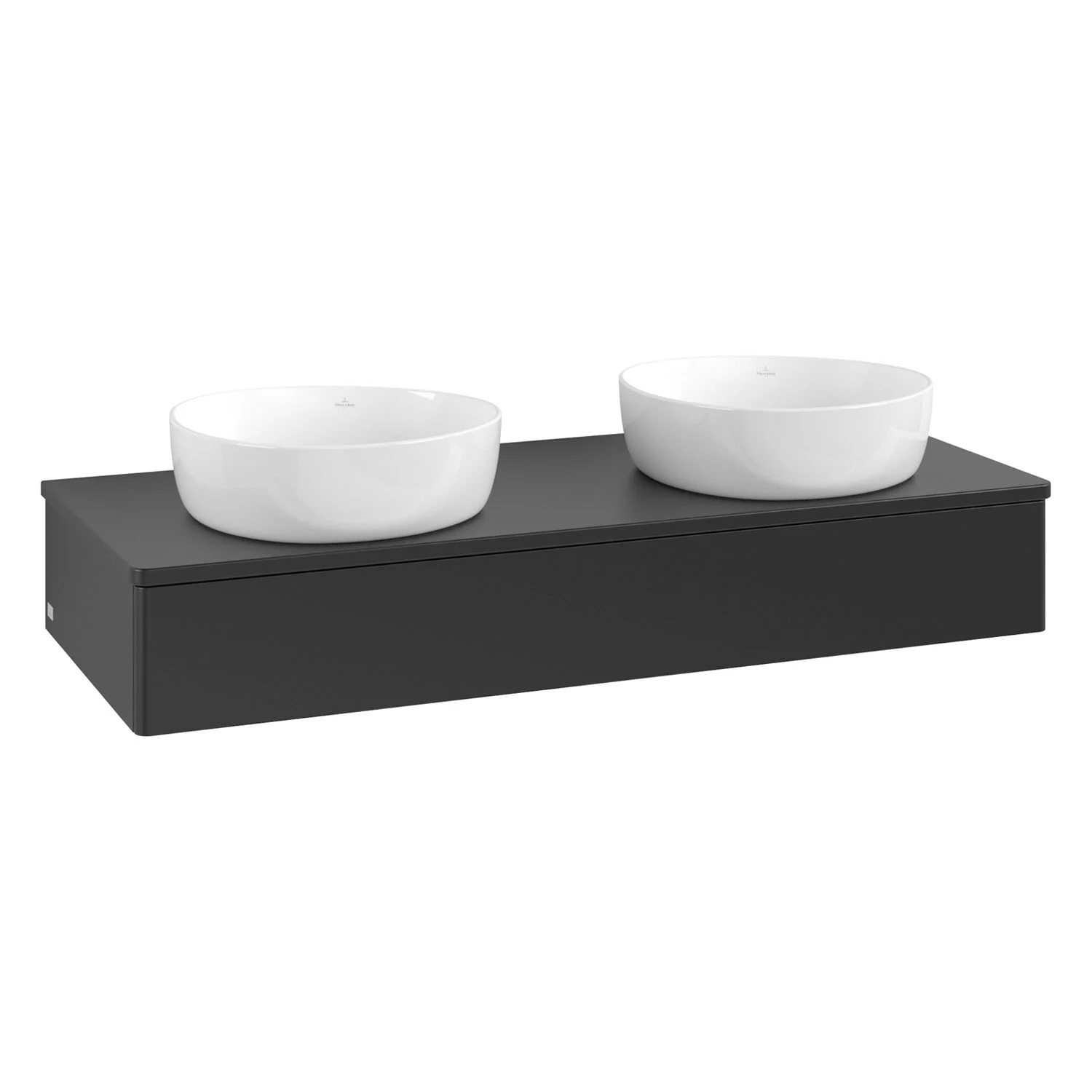 Podwójna umywalka czarna z białą misą, Villeroy & Boch