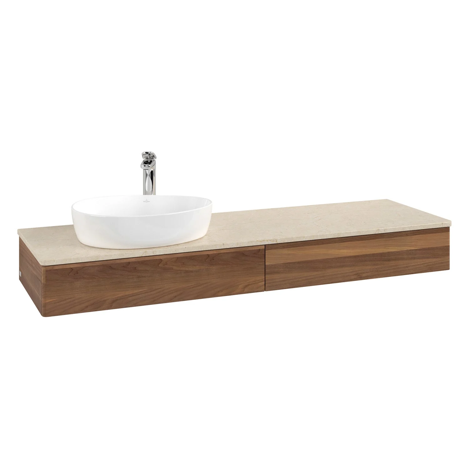 Umywalka w ciemnym drewnie z umywalką, Villeroy & Boch