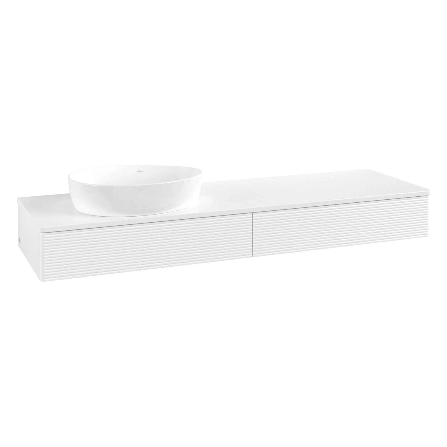 Białe meble łazienkowe z umywalką widok z przodu, Villeroy & Boch