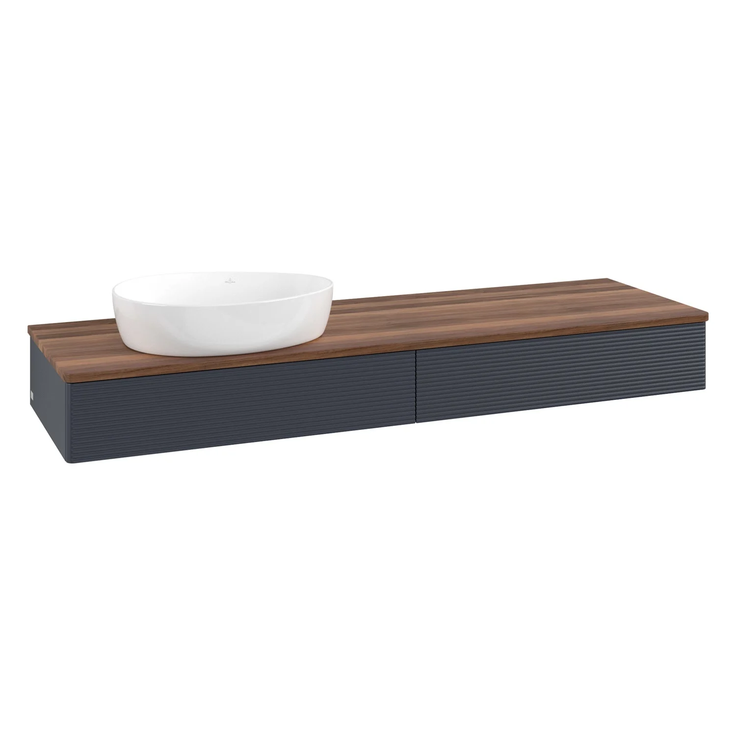 Umywalka w ciemnym drewnie, widok z przodu, Villeroy & Boch