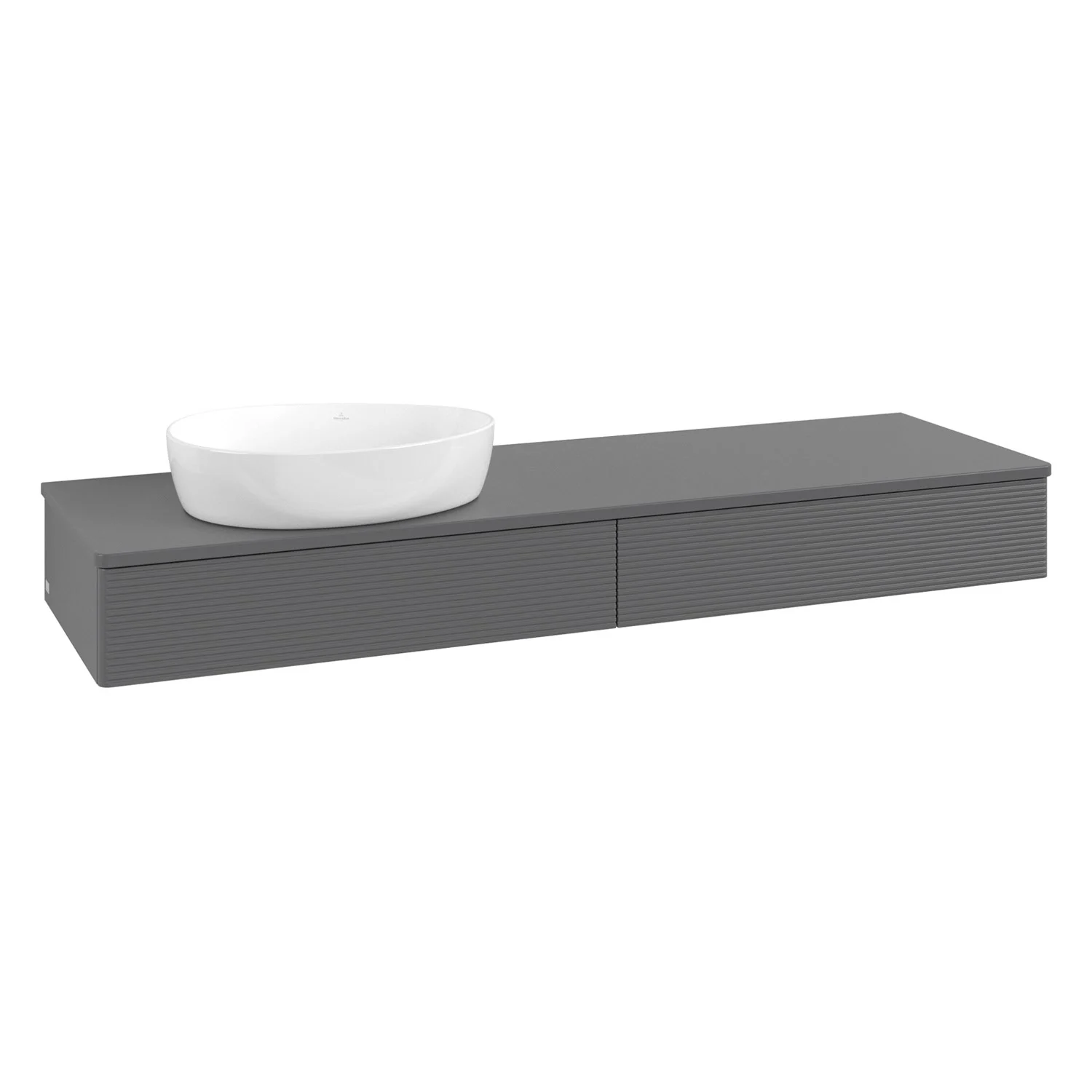 Szara umywalka z białą umywalką, Villeroy & Boch