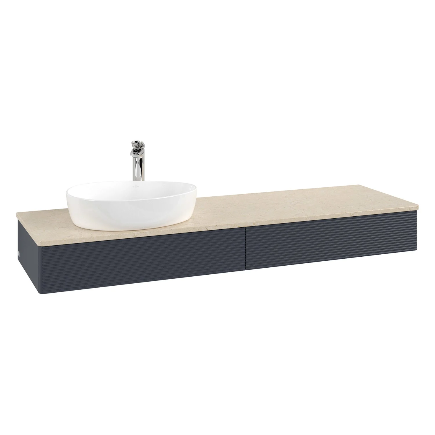 Ciemnoszara umywalka z białą umywalką, Villeroy & Boch