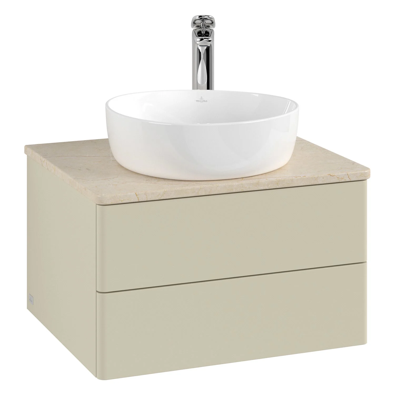 Umywalka w beżowym widoku z umywalką nablatową, Villeroy & Boch