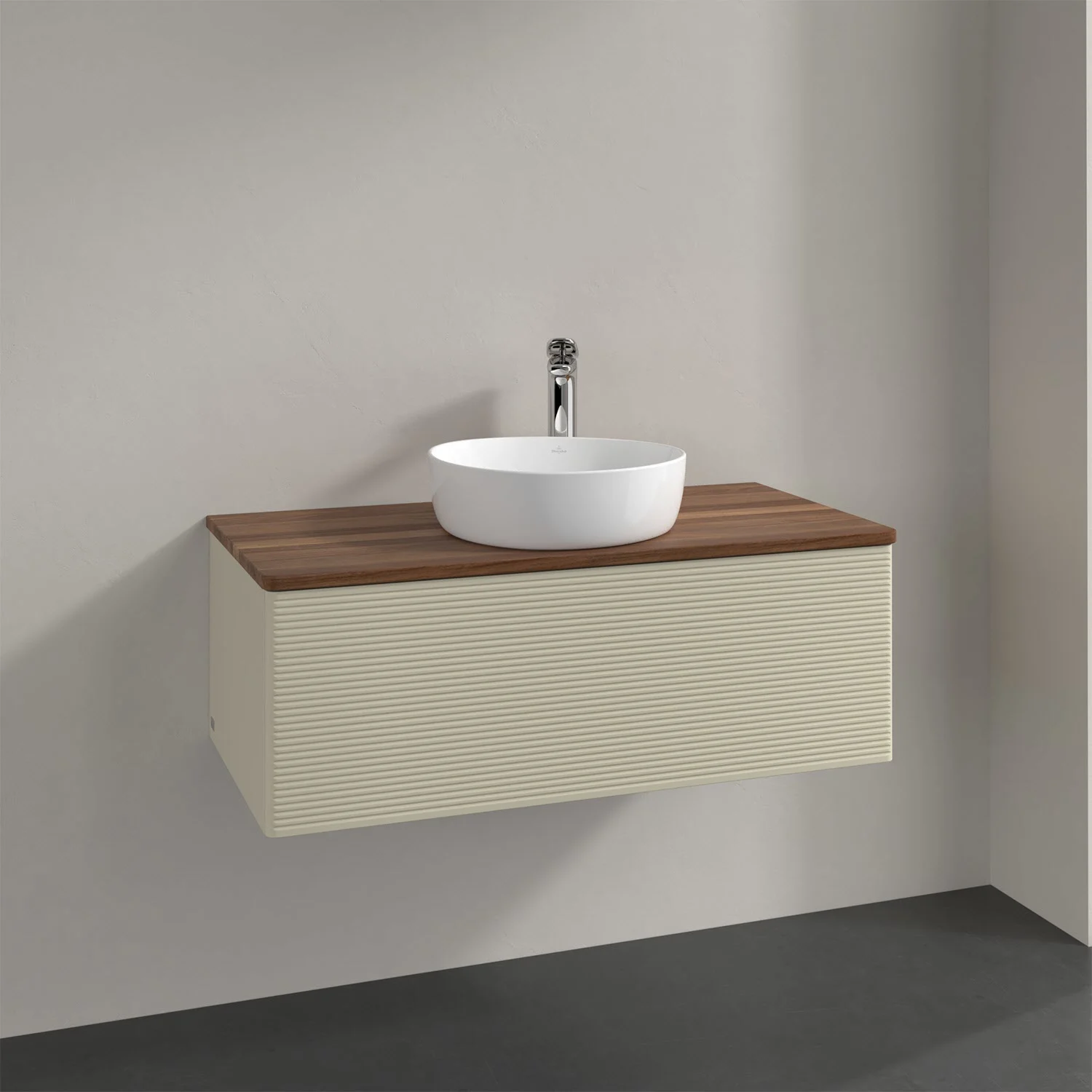 Umywalka z kremowym frontem i białą umywalką, Villeroy & Boch