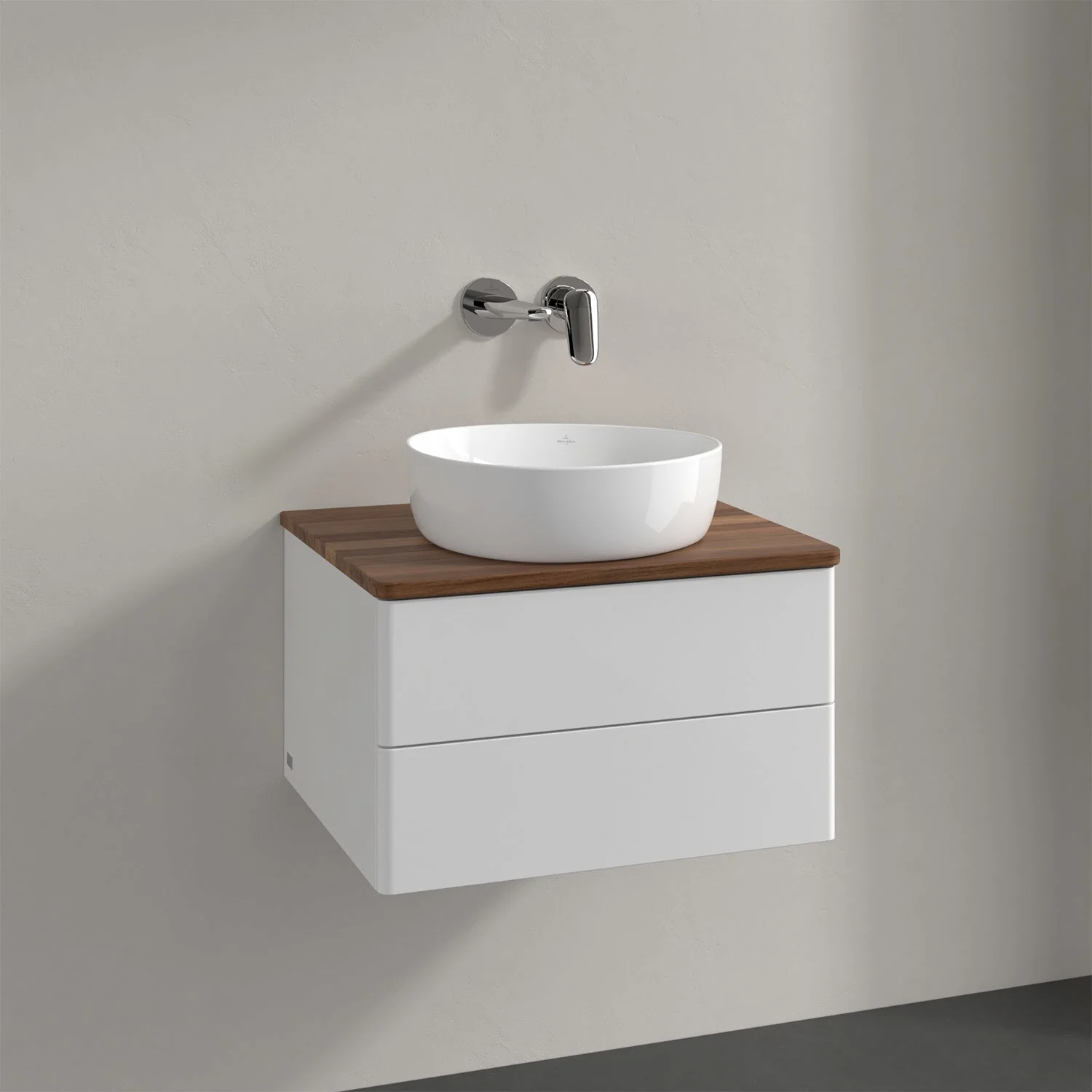 Umywalka z białą powierzchnią widok z boku, Villeroy & Boch