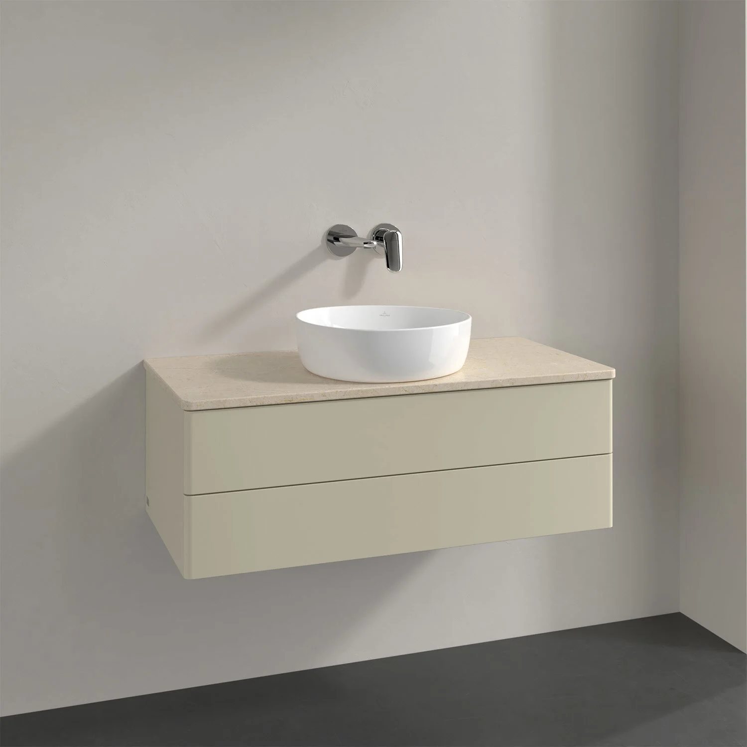Umywalka z jasną powierzchnią w zbliżeniu, Villeroy & Boch