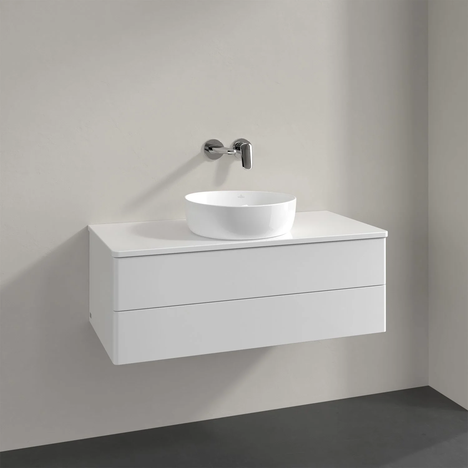 Biała umywalka z białą umywalką, Villeroy & Boch