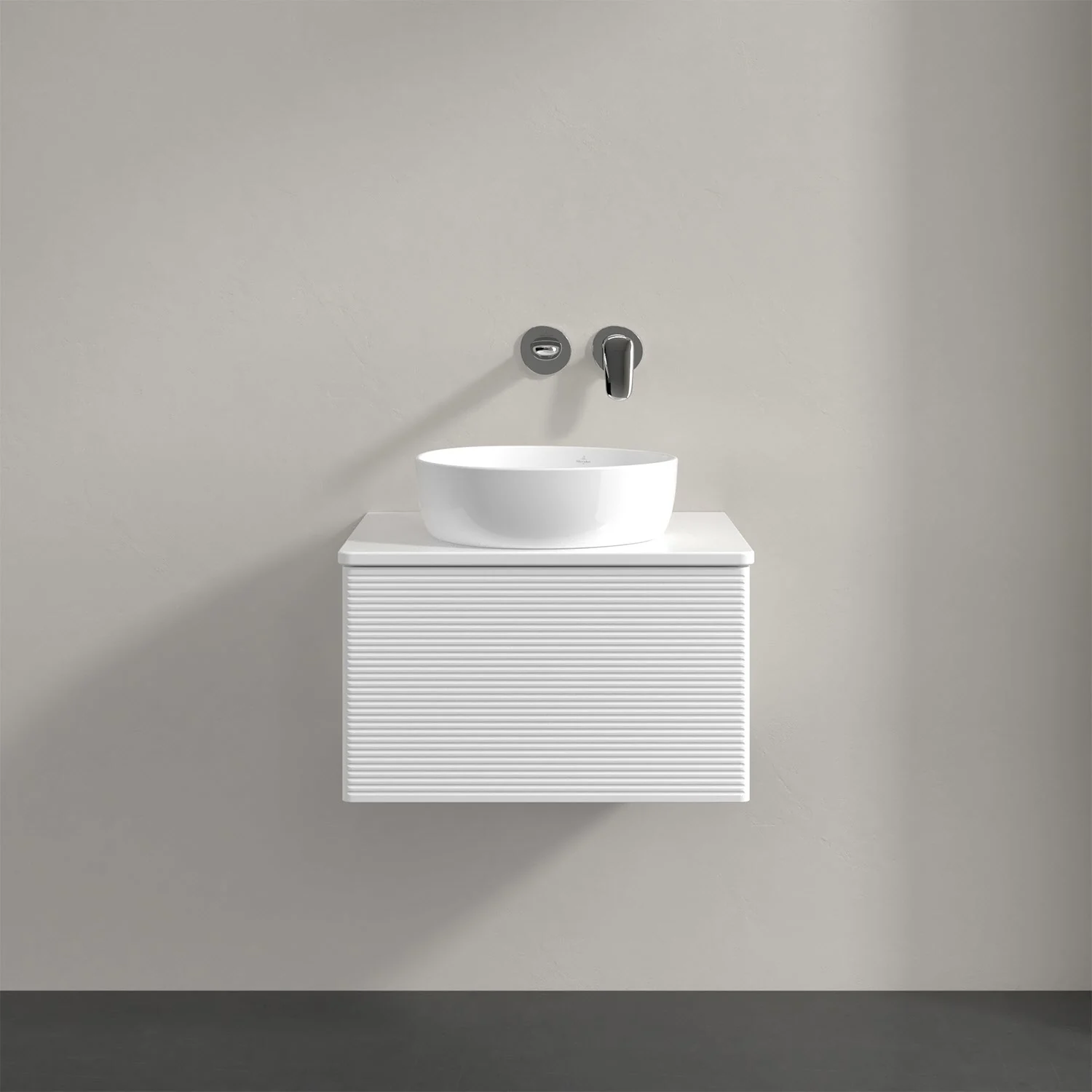 Biała umywalka z białą umywalką, Villeroy & Boch