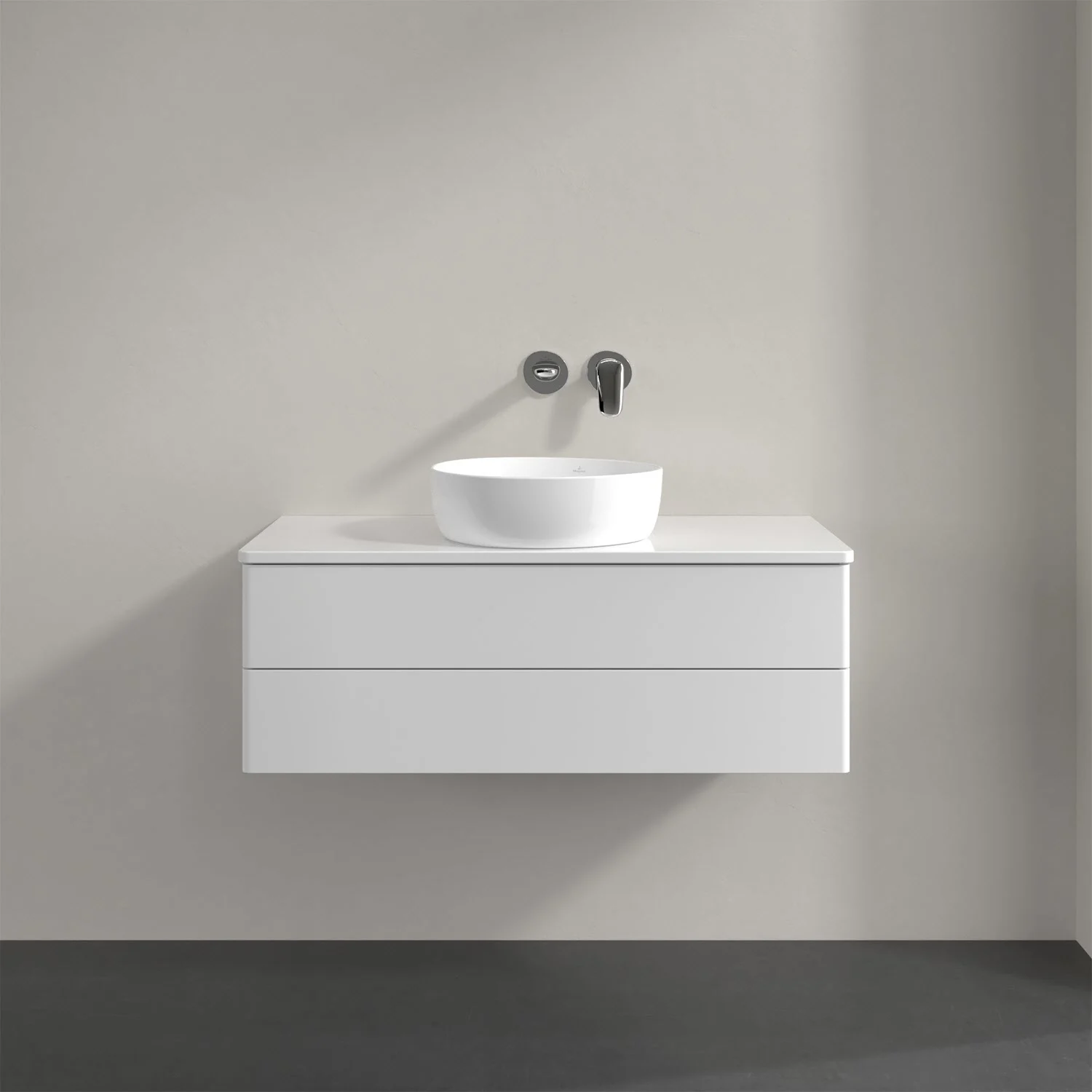 Biała umywalka z białą umywalką, Villeroy & Boch