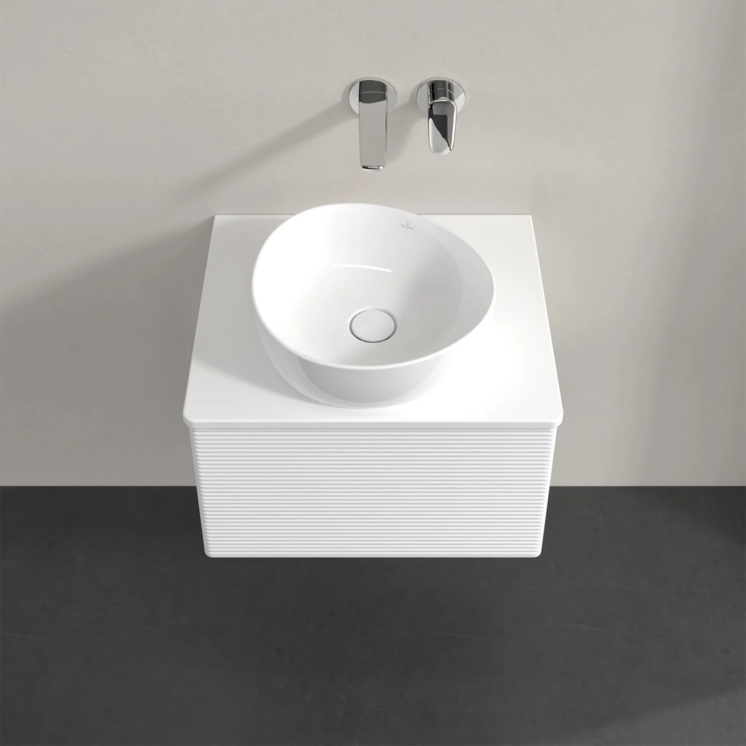Umywalka z baterią z przodu, biała powierzchnia, Villeroy & Boch