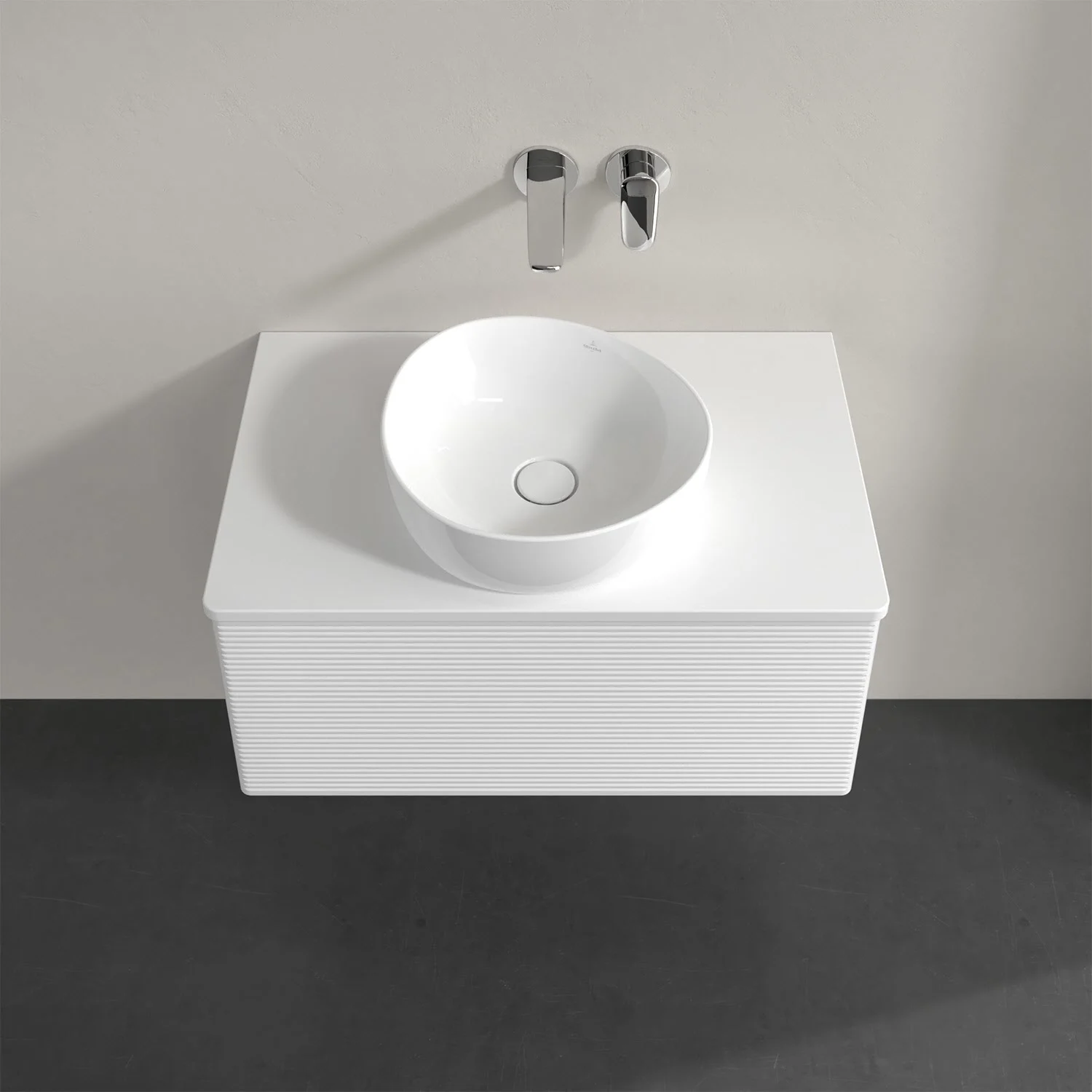 Umywalka z białą powierzchnią i białą umywalką, Villeroy & Boch
