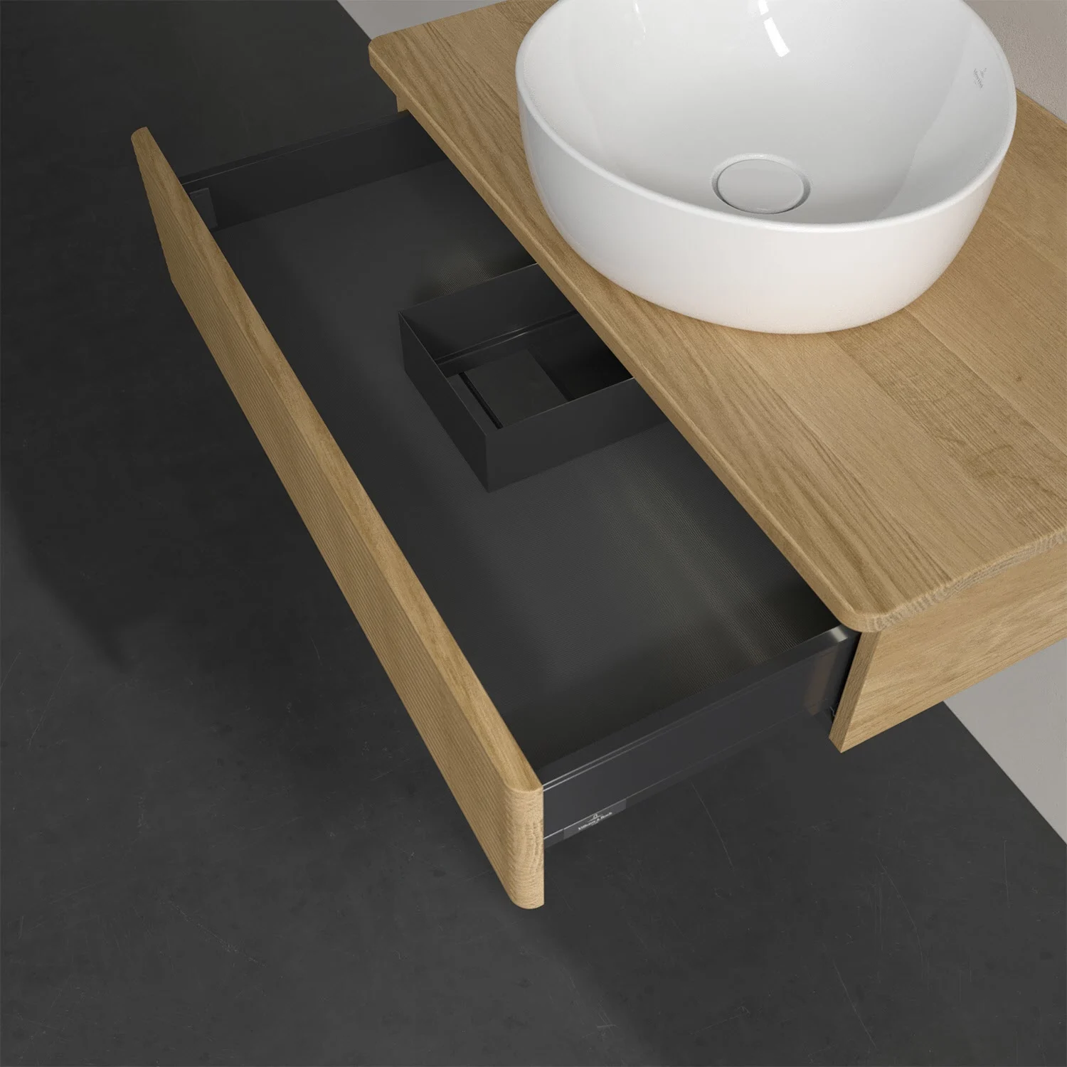 Villeroy & Boch Antao Waschbeckenunterschrank, 80 x 19 cm, 1 Auszug mit LED-Licht, Front mit Struktur, ohne Hahnloch Bild 3