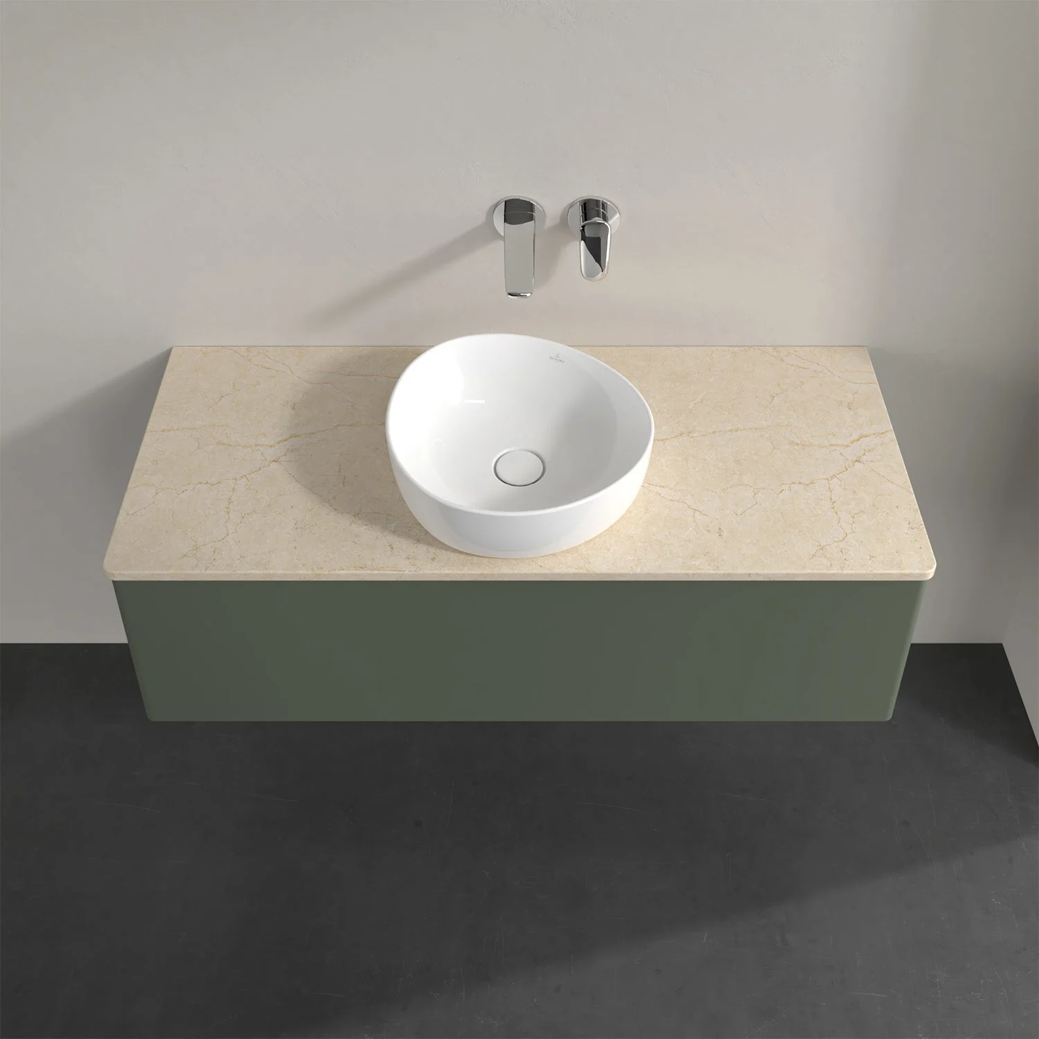 Zbliżenie umywalki z białą umywalką, Villeroy & Boch