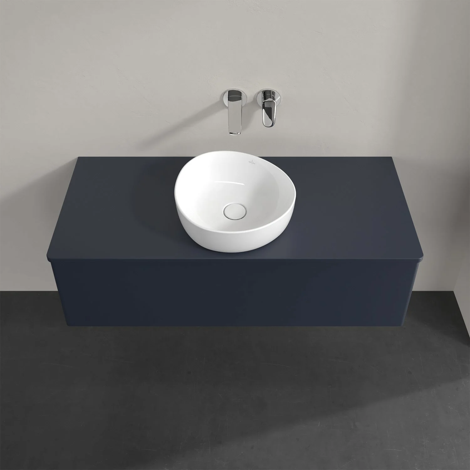 Umywalka w kolorze ciemnoniebieskim z umywalką nablatową, Villeroy & Boch