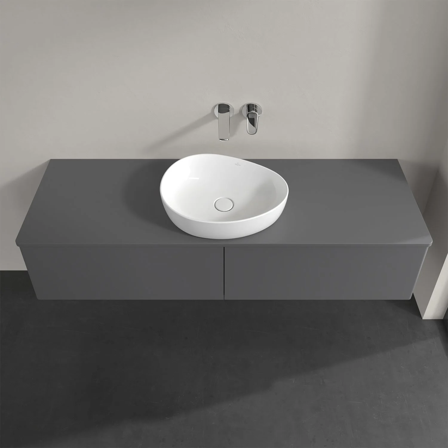 Umywalka z szarą powierzchnią i zlewem, Villeroy & Boch