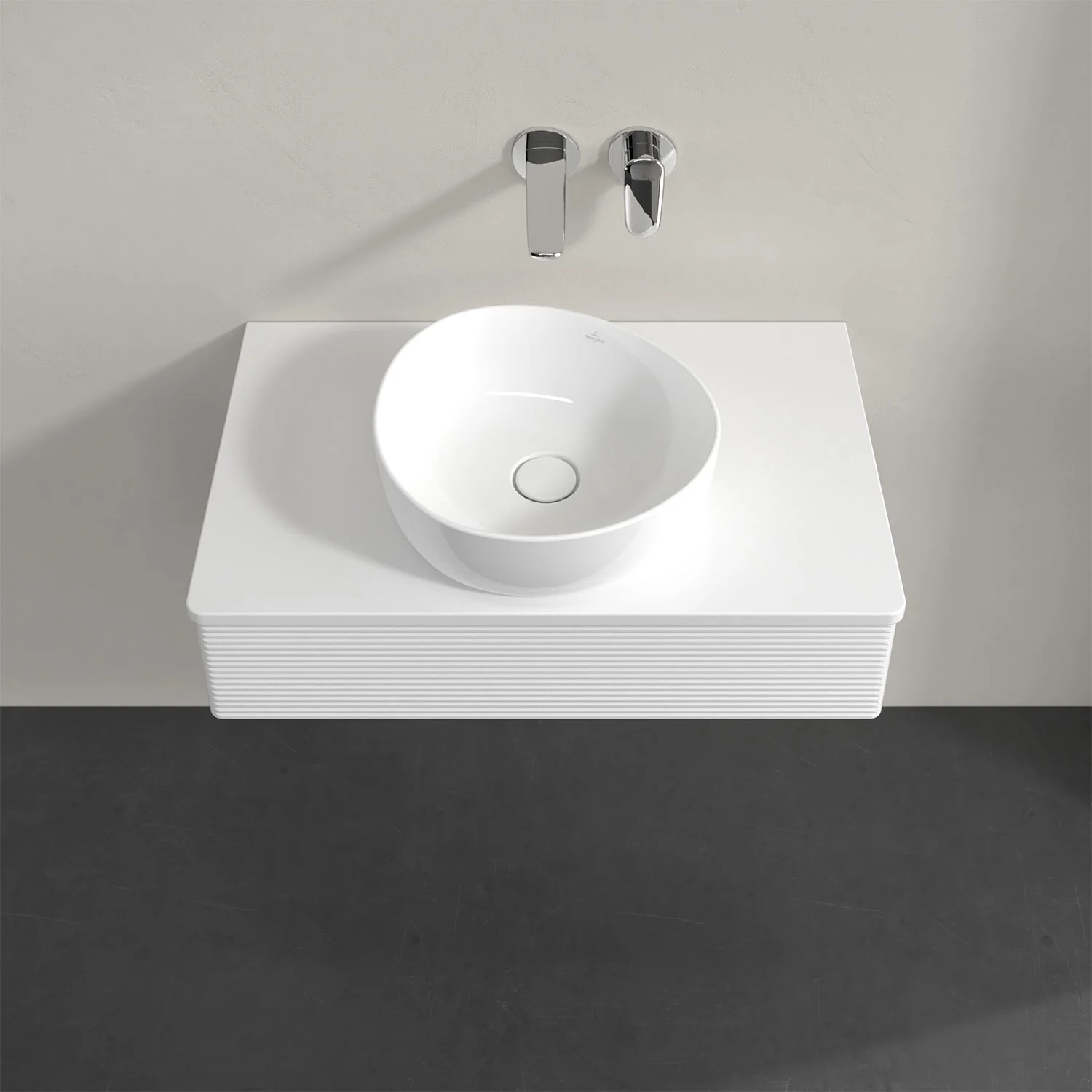 Wycięta umywalka z białym zlewem, Villeroy & Boch