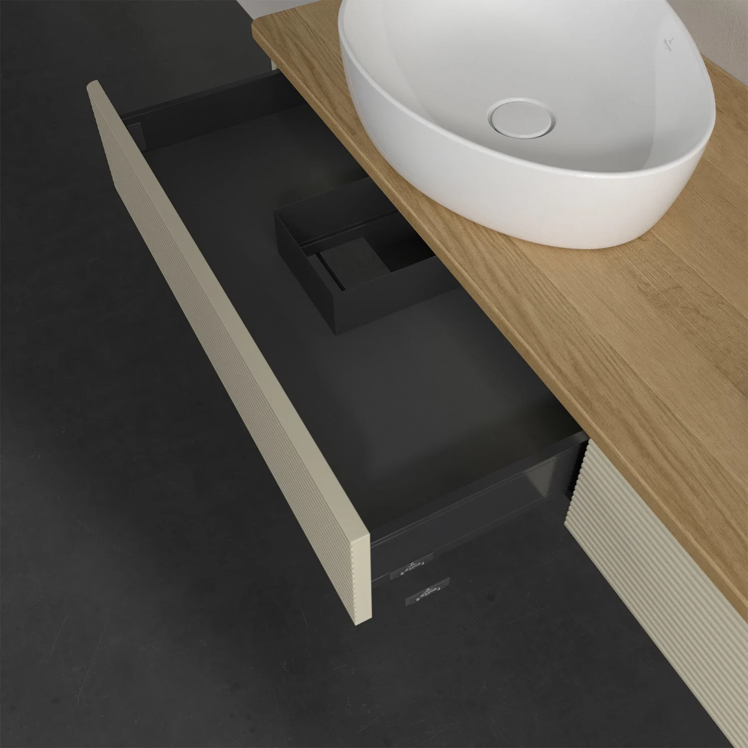 Zbliżenie umywalki z szufladą, Villeroy & Boch