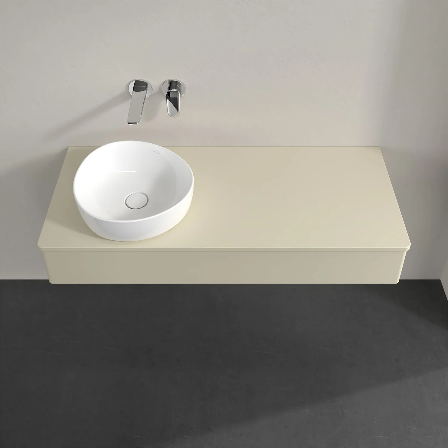 Umywalka z kremową umywalką i kranem, Villeroy & Boch